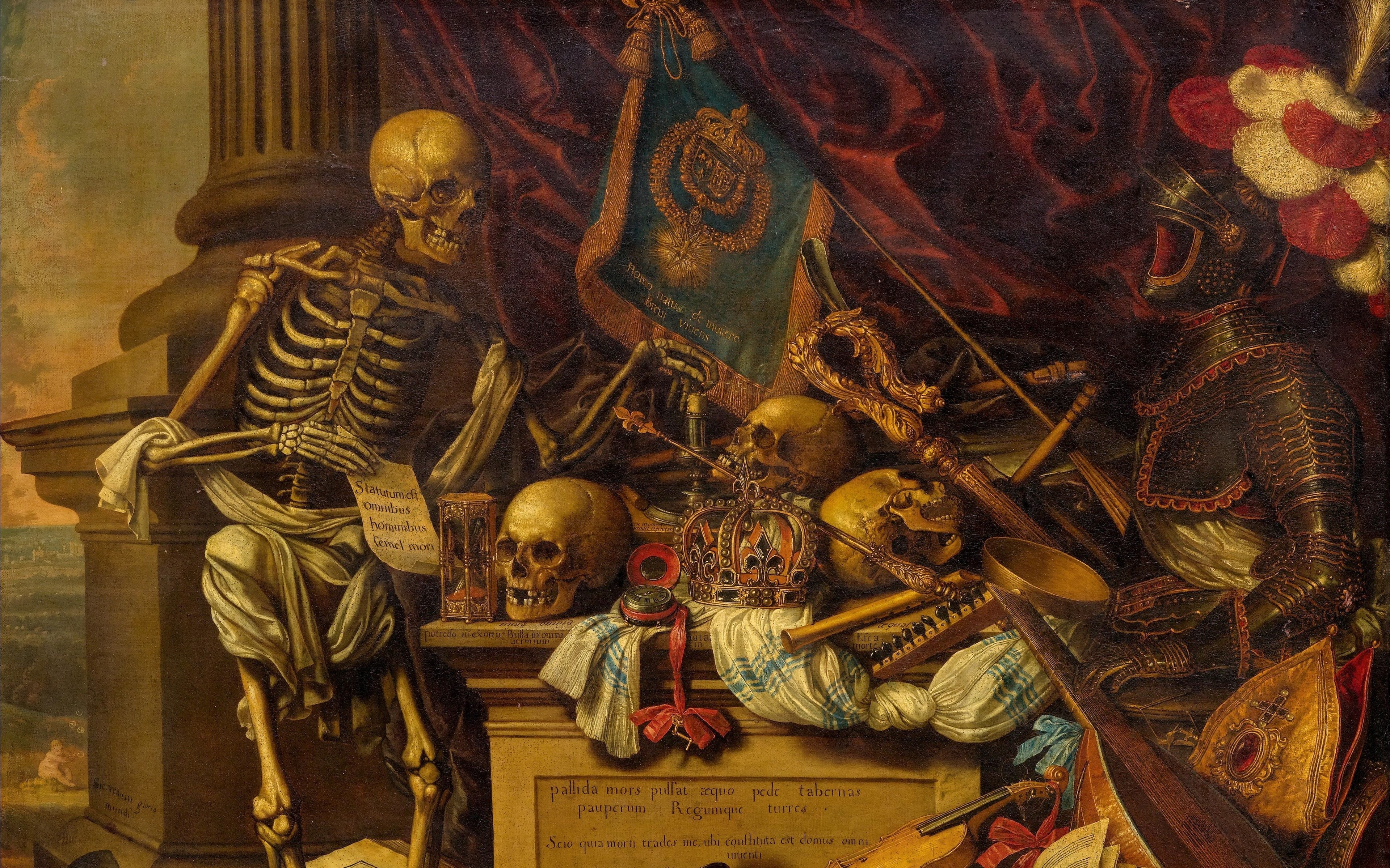 Oil on canvas, Carstian Luyckx, Karsten Luix, Flemish painter, Memento Mori, memento, 4K, HD Wallpaper