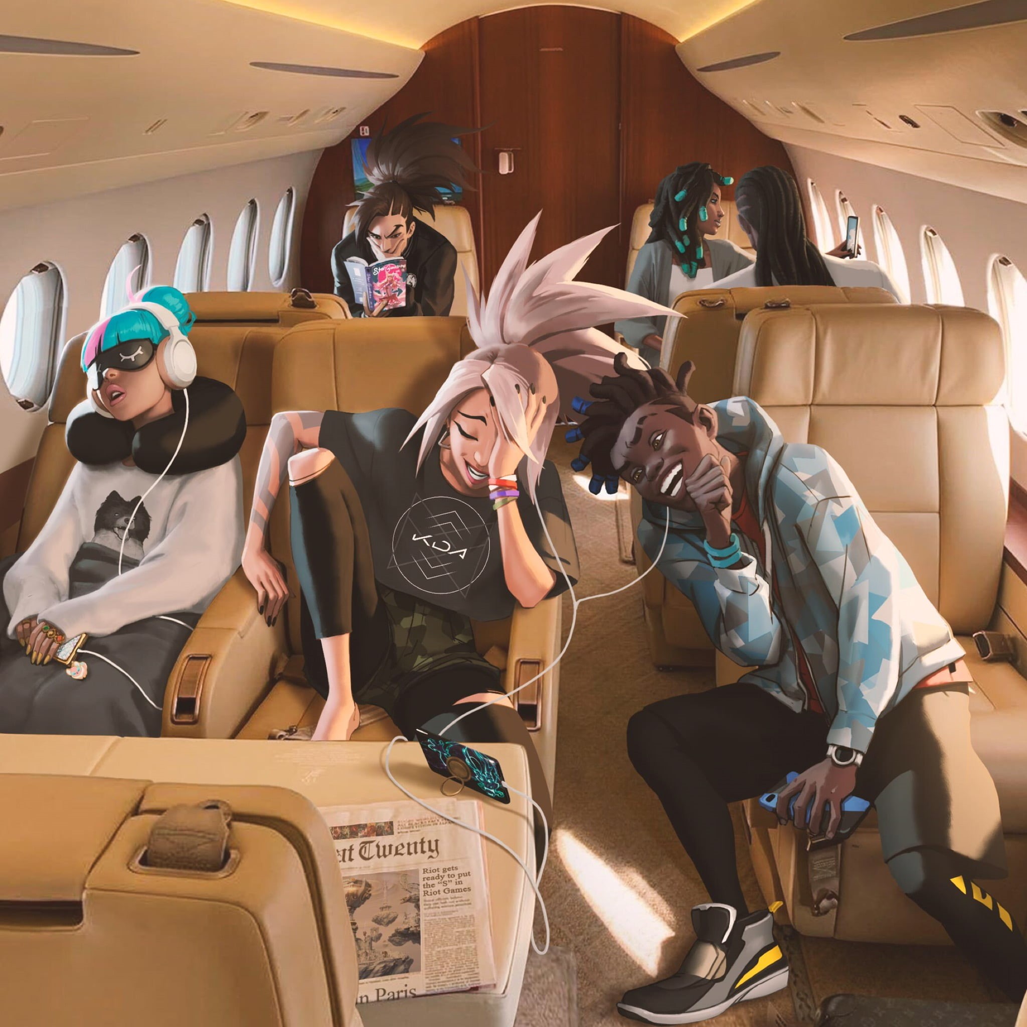 Lucian (League of Legends), Akali, True Damage, digital, Yasuo, headphones, Akali(League of Legends), airplane, Qiyana (League of Legends), Yasuo (League of Legends), Phone HD Wallpaper