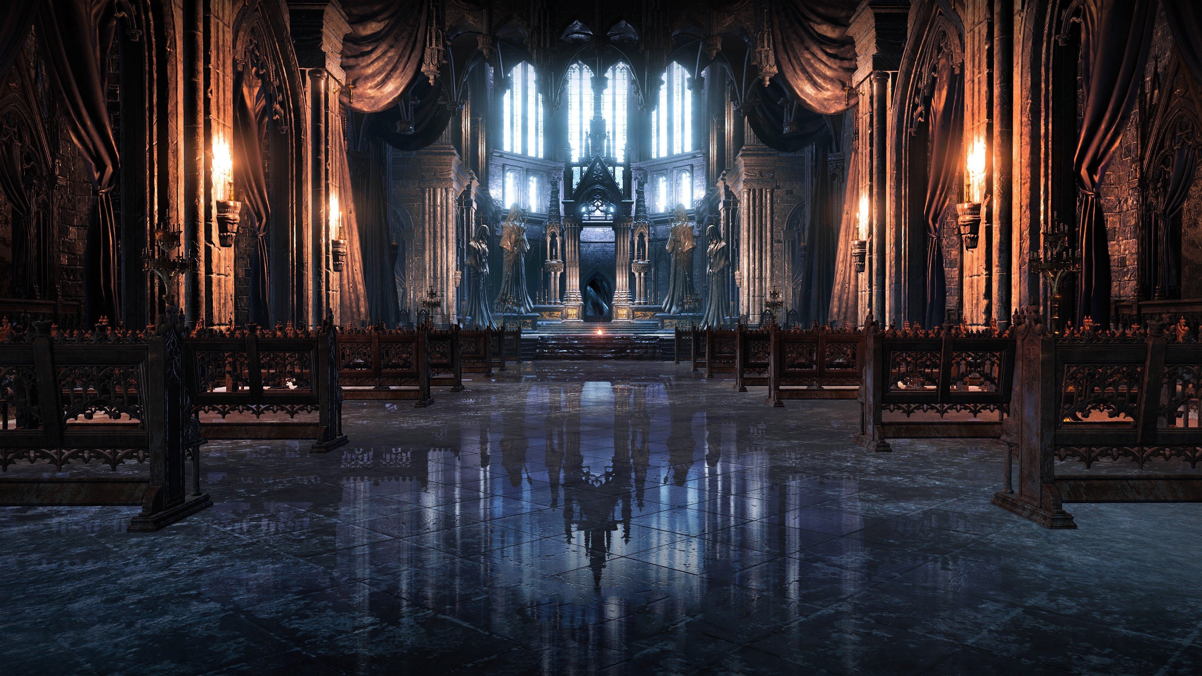 video games, Cathedral, Dark Souls III, Irithyll, Dark Souls, 4K, HD Wallpaper