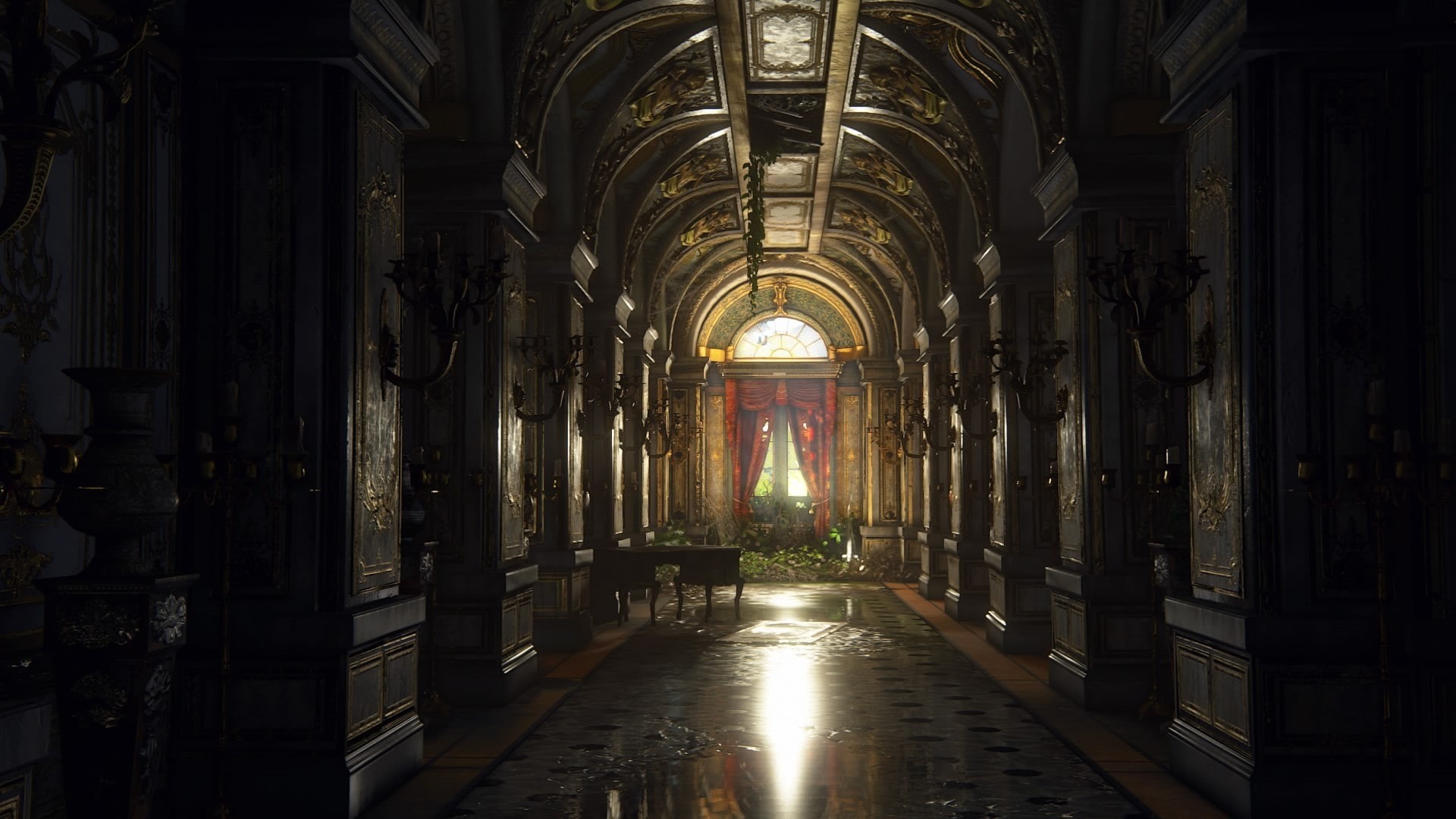 direction, architectural column, 1080P, the way forward, flooring, pew, colonnade, place of worship, screen shot, Uncharted 4: A Thiefs End, religion, HD Wallpaper