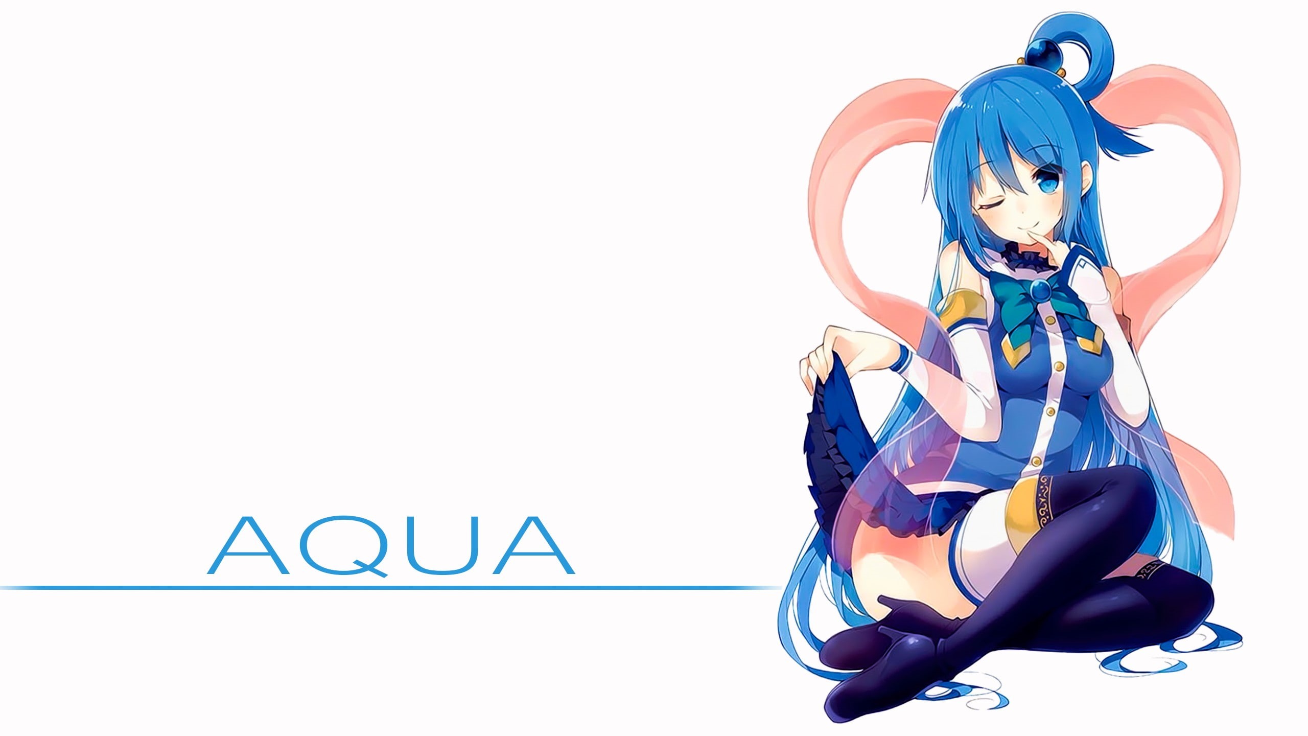 2K, sekai, ni, wo, px, Kono Subarashii Sekai Ni Shukufuku Wo!, Aqua (KonoSuba), 2560x1440 px, aqua, subarashii, birds, kono, shukufuku, hd, x, art, animals, HD Wallpaper