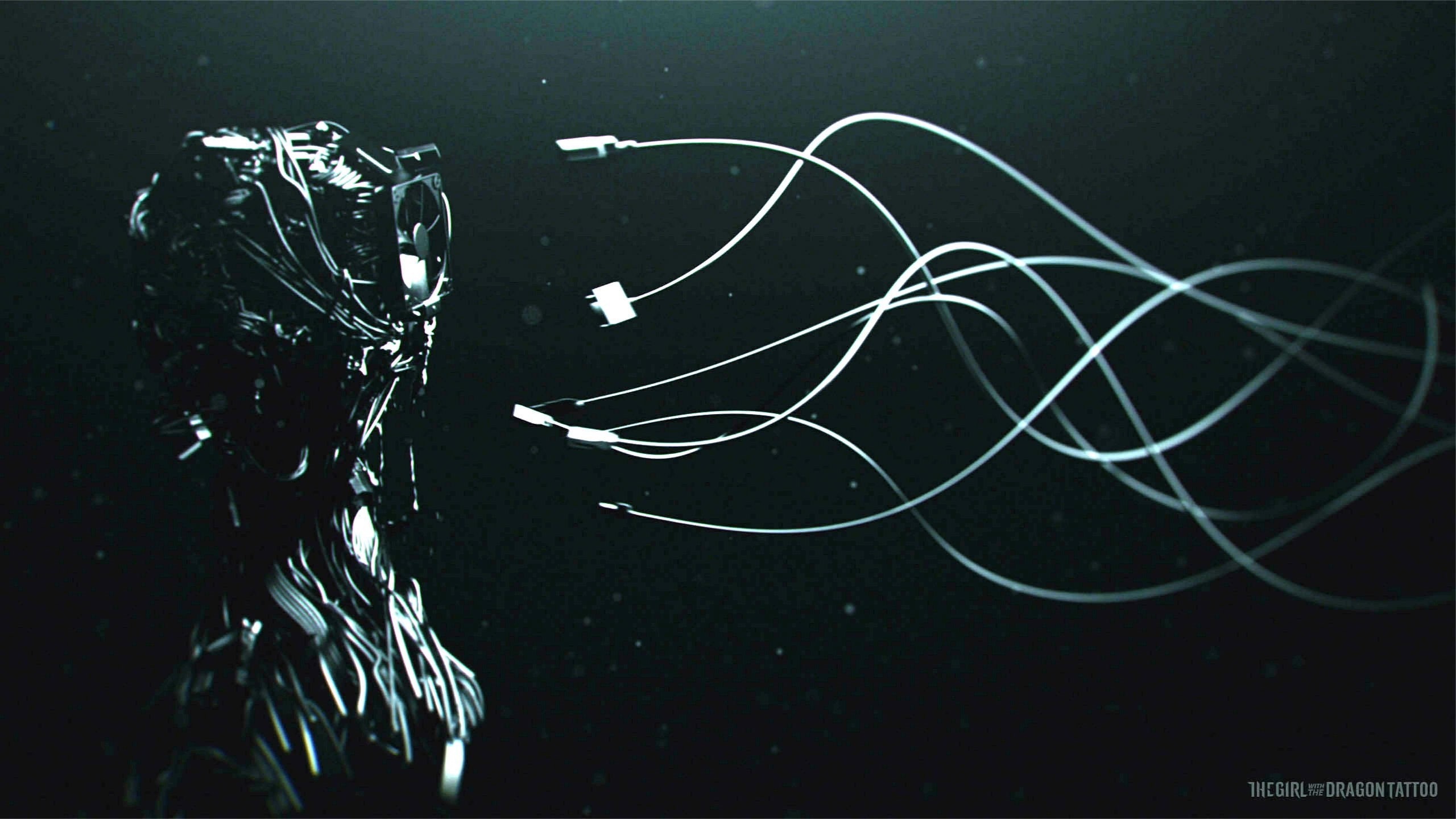 2K, tangled, dragon, black background, fi, tattoo, creativity, technology, art and craft, computer, series, horror, sci, communication, hornets, studio shot, HD Wallpaper