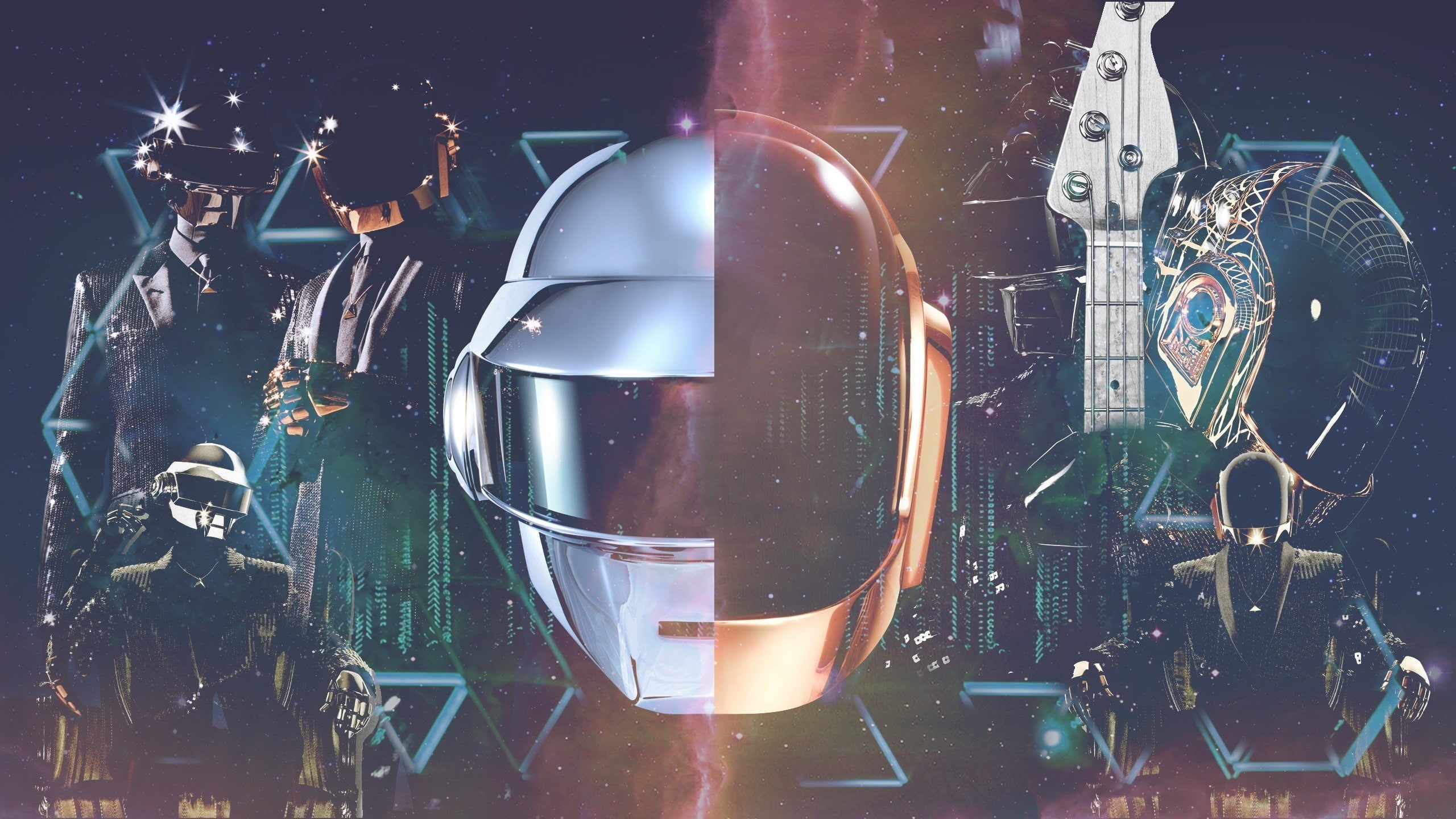 punk, Music, hd, px, x, daft, Daft Punk, art, kitty, 2560x1440 px, hello, cyborg, anime, 2K, HD Wallpaper