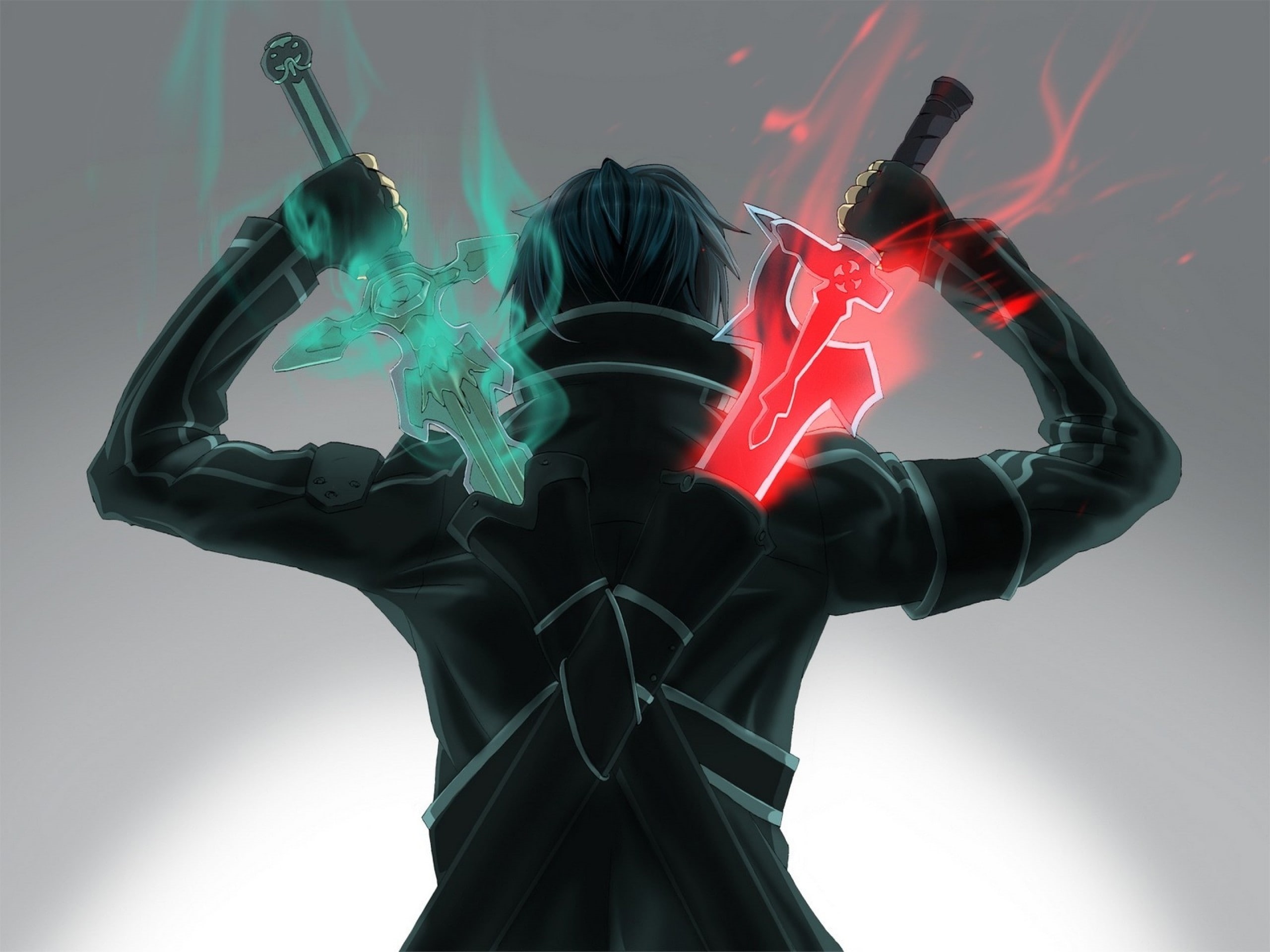 Kirito (Sword Art Online), Warrior, Sword Art Online, Anime, Glow, Weapon, 2K, Sword, Kazuto Kirigaya, HD Wallpaper