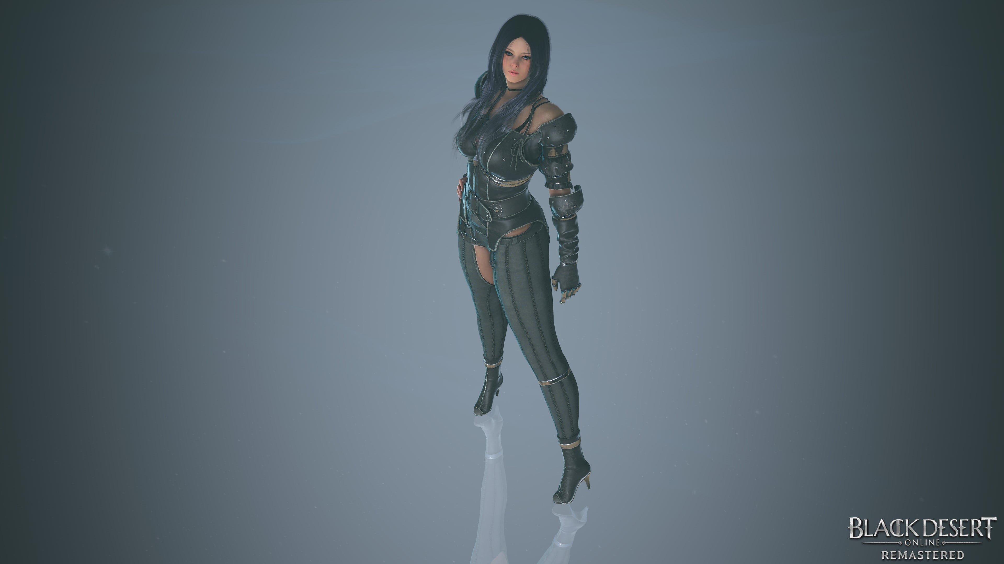 black, heels, flowers, shoes, black desert online, gauntlets, leather clothing, video games, lace socks, Mystery, silver, 4K, cloaks, high heels, mmorpg, HD Wallpaper