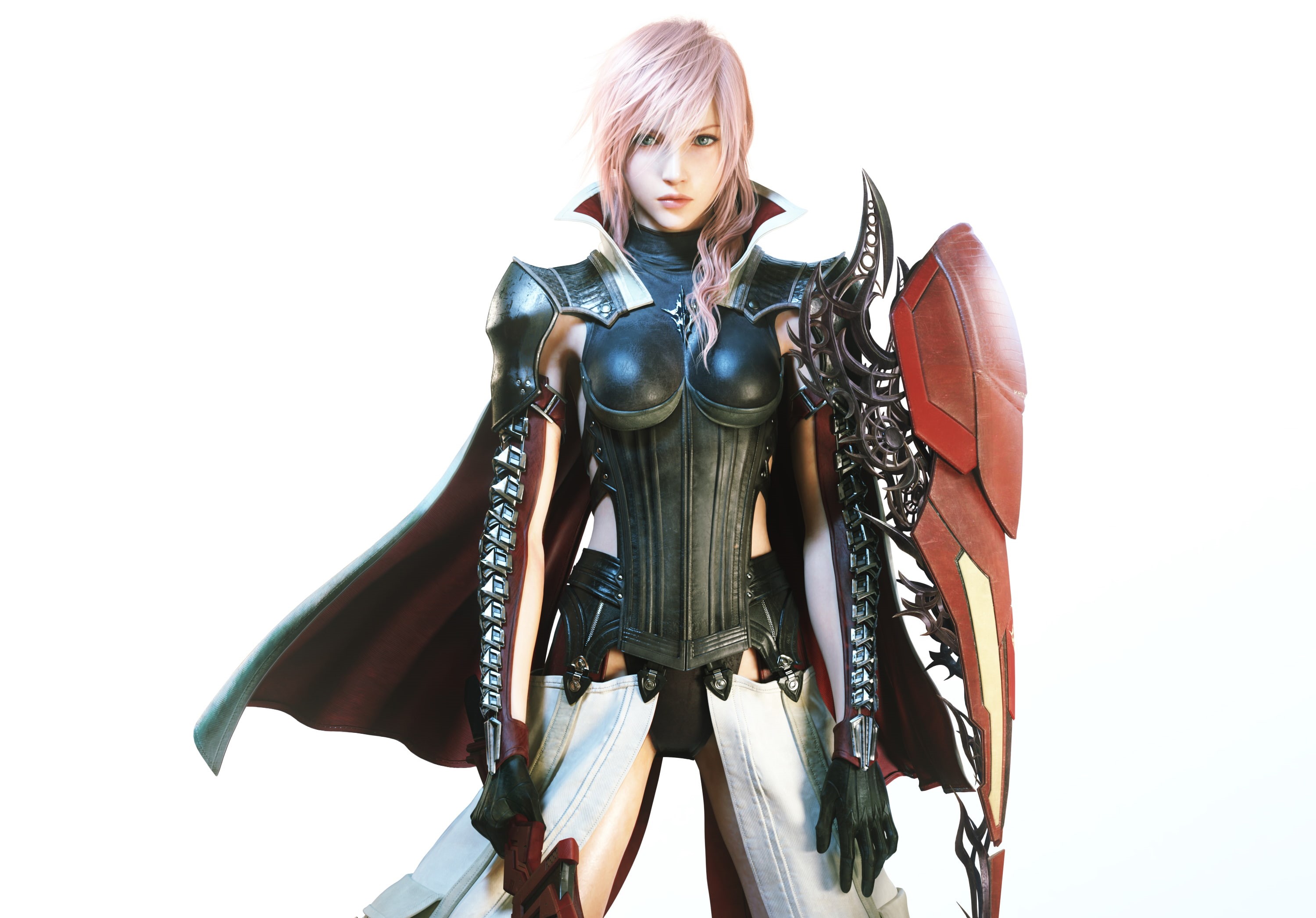 females, torso, young women, movie, courage, Square Enix, portrait, women, Lightning, isolated, suit of Armor, work Helmet, people, editorial, fashion, HD Wallpaper
