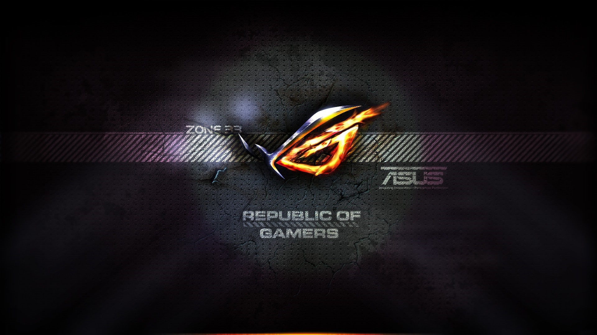 black background, fear, single object, fire - natural phenomenon, 1080P, communication, asus rog republic of gamers video games asus logo, misfortune, HD Wallpaper