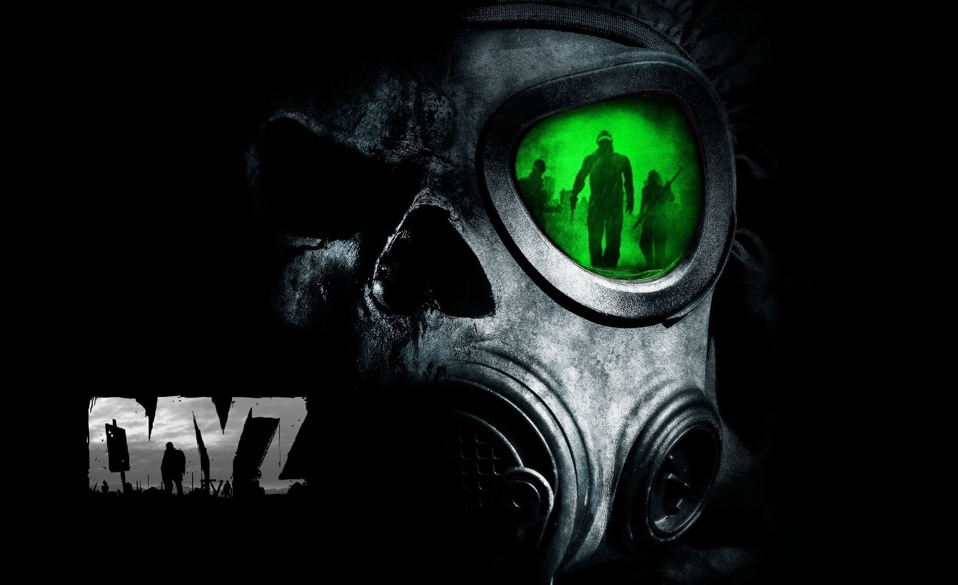 portrait, 1080P, environment, environmental issues, close-up, gas mask, pollution, sign, black background, Other Games, indoors, dayz, human body part, HD Wallpaper