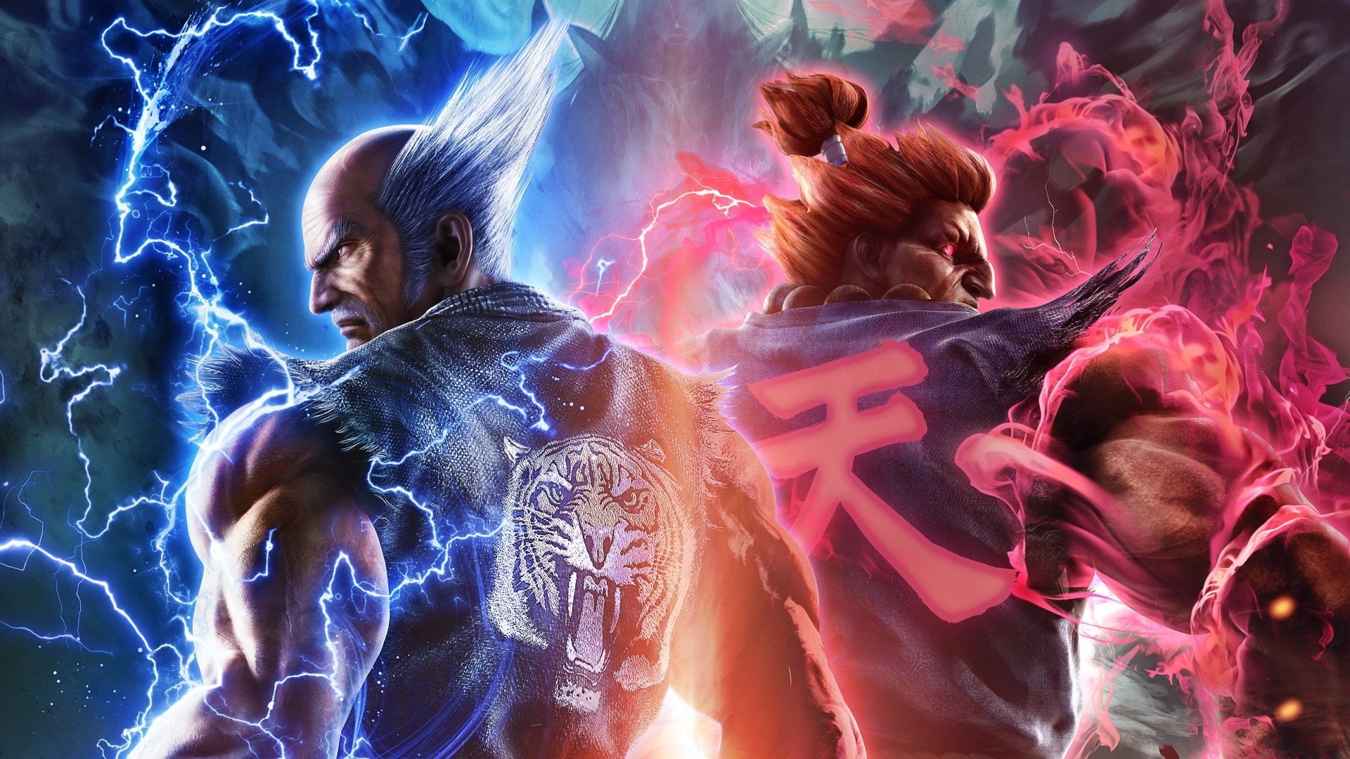 heihachi, adult, motion, blurred motion, Tekken, digital composite, illuminated, people, multi colored, water, long exposure, digital, group of people, HD Wallpaper