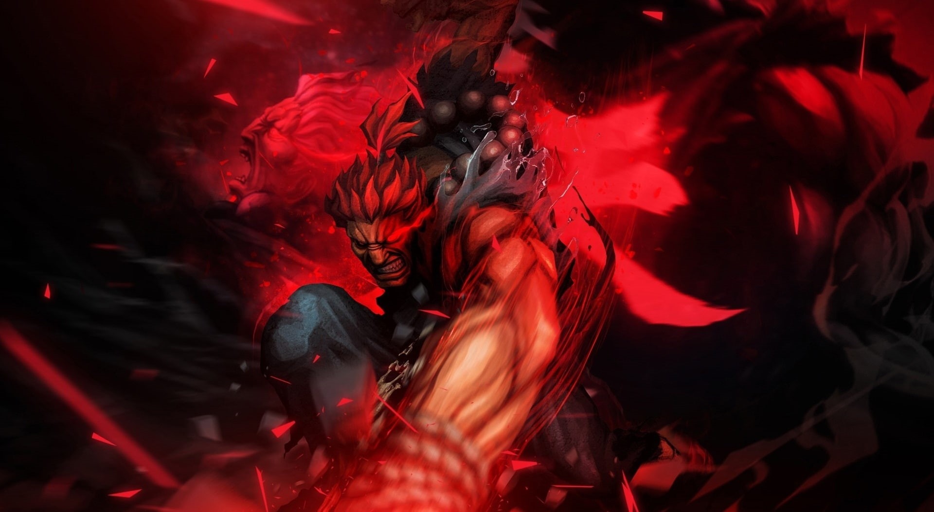 Street Fighter, fire, water, indoors, street, burning, fighter, akuma, event, close-up, Games, arts culture and entertainment, red, smoke - physical structure, HD Wallpaper