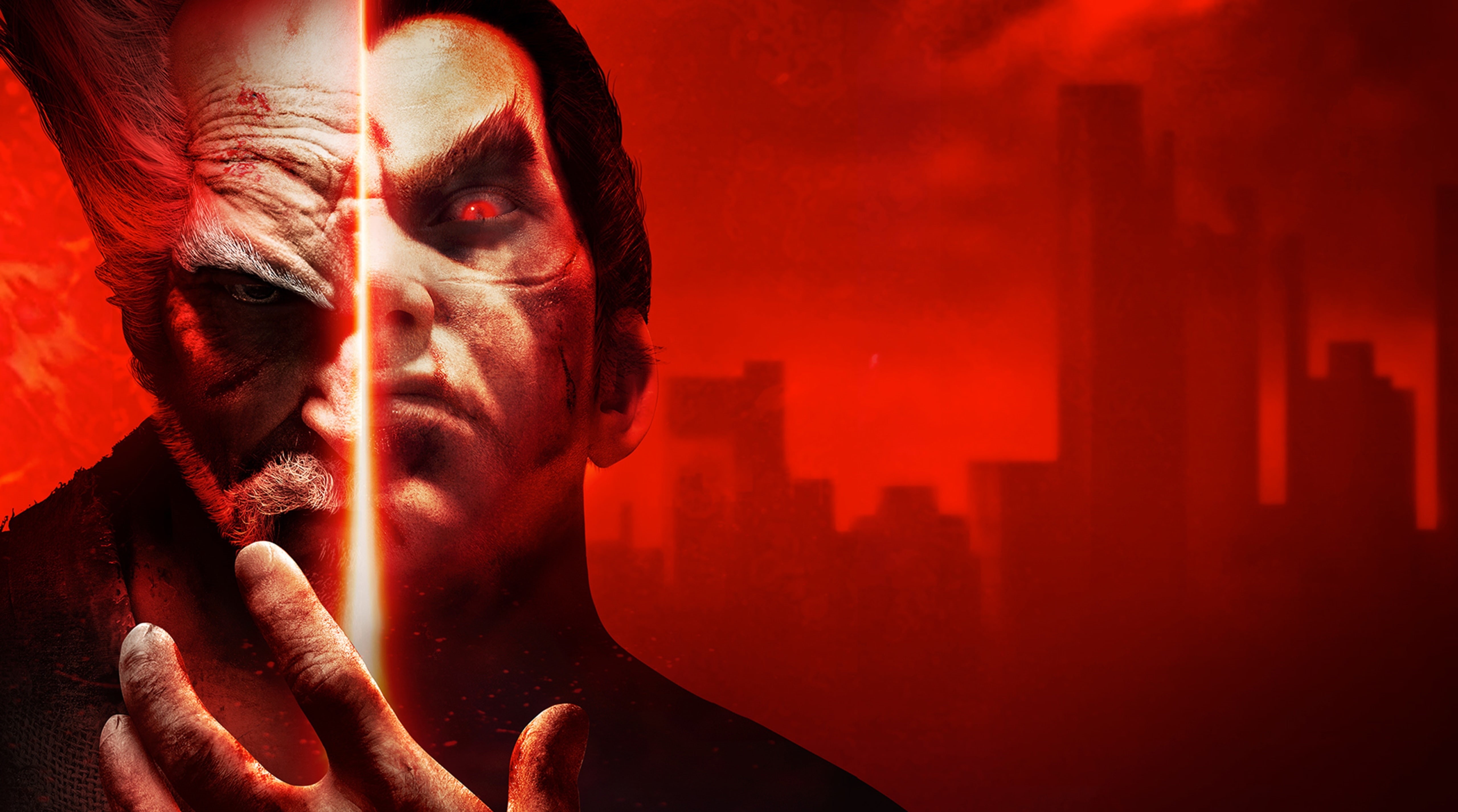 bandai namco, evil, human hand, red, hand, digital composite, tekken, men, body part, horror, adult, Other Games, Games, close-up, tekken 7, males, headshot, HD Wallpaper