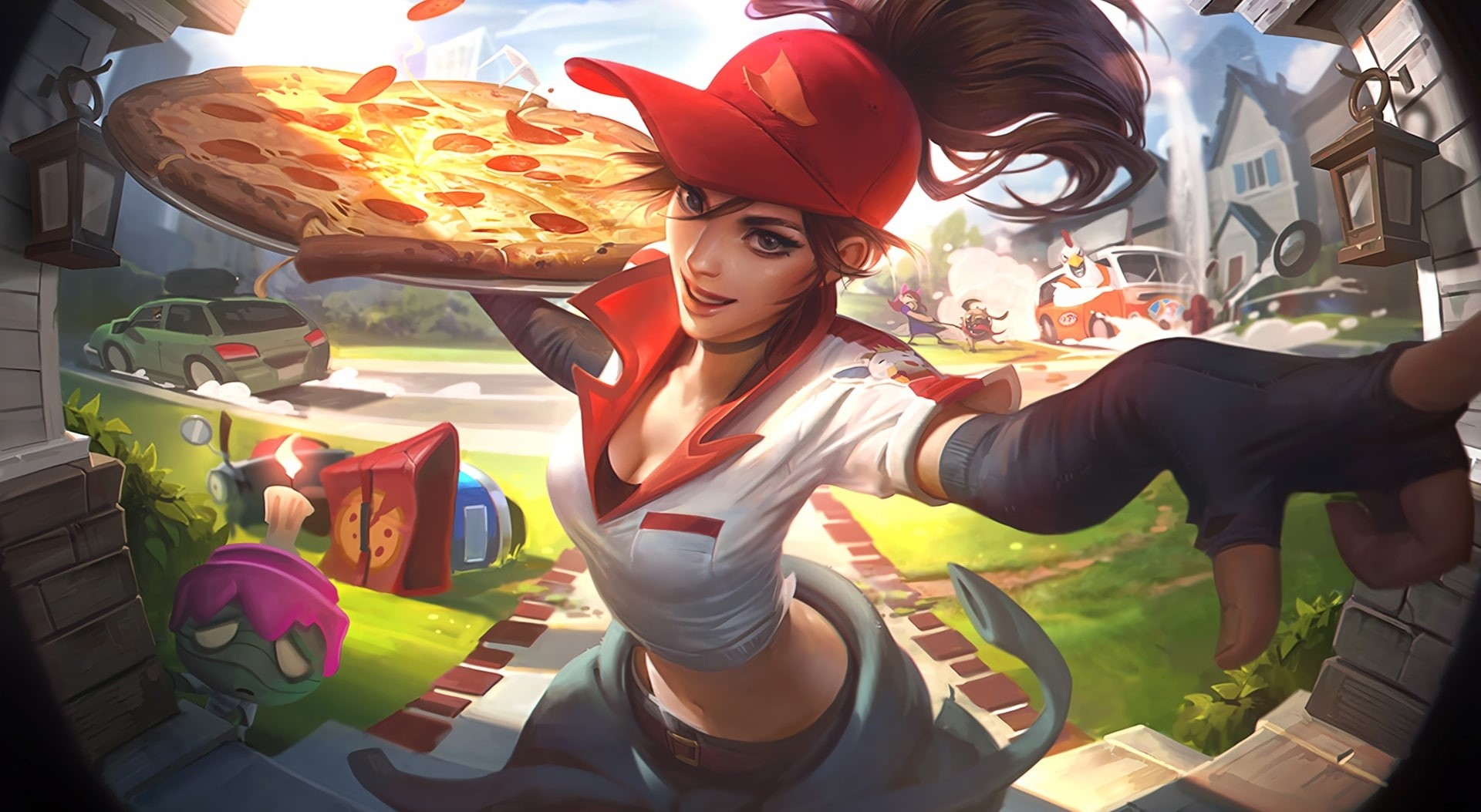 Pizza, 1080P, casual clothing, lifestyles, three quarter length, nature, looking at camera, people, front view, leisure activity, Other Games, delivery, HD Wallpaper