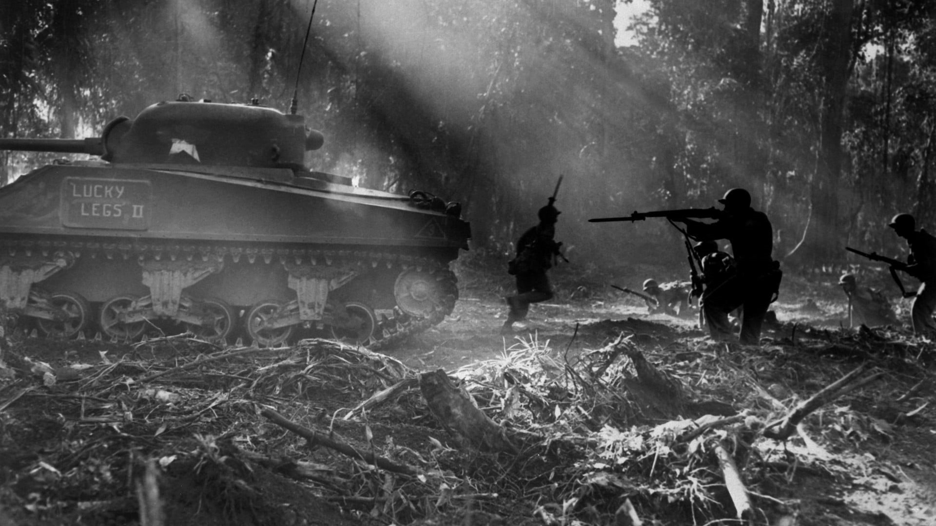 monochrome, two people, protection, gun, working, occupation, nature, battle, real people, weapon, men, day, adult, plant, stack, soldier, vintage, World War II, HD Wallpaper