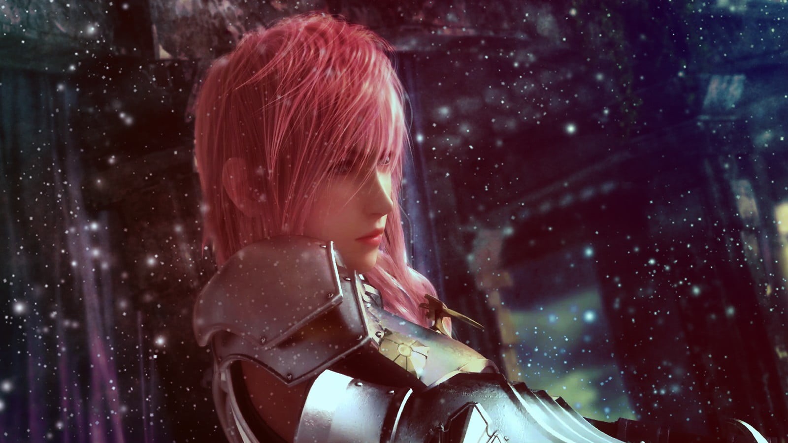 snowing, childhood, portrait, night, headshot, fantasy, one person, winter, offspring, boys, lightning, Claire Farron, Final Fantasy XIII, final, 720P, HD Wallpaper
