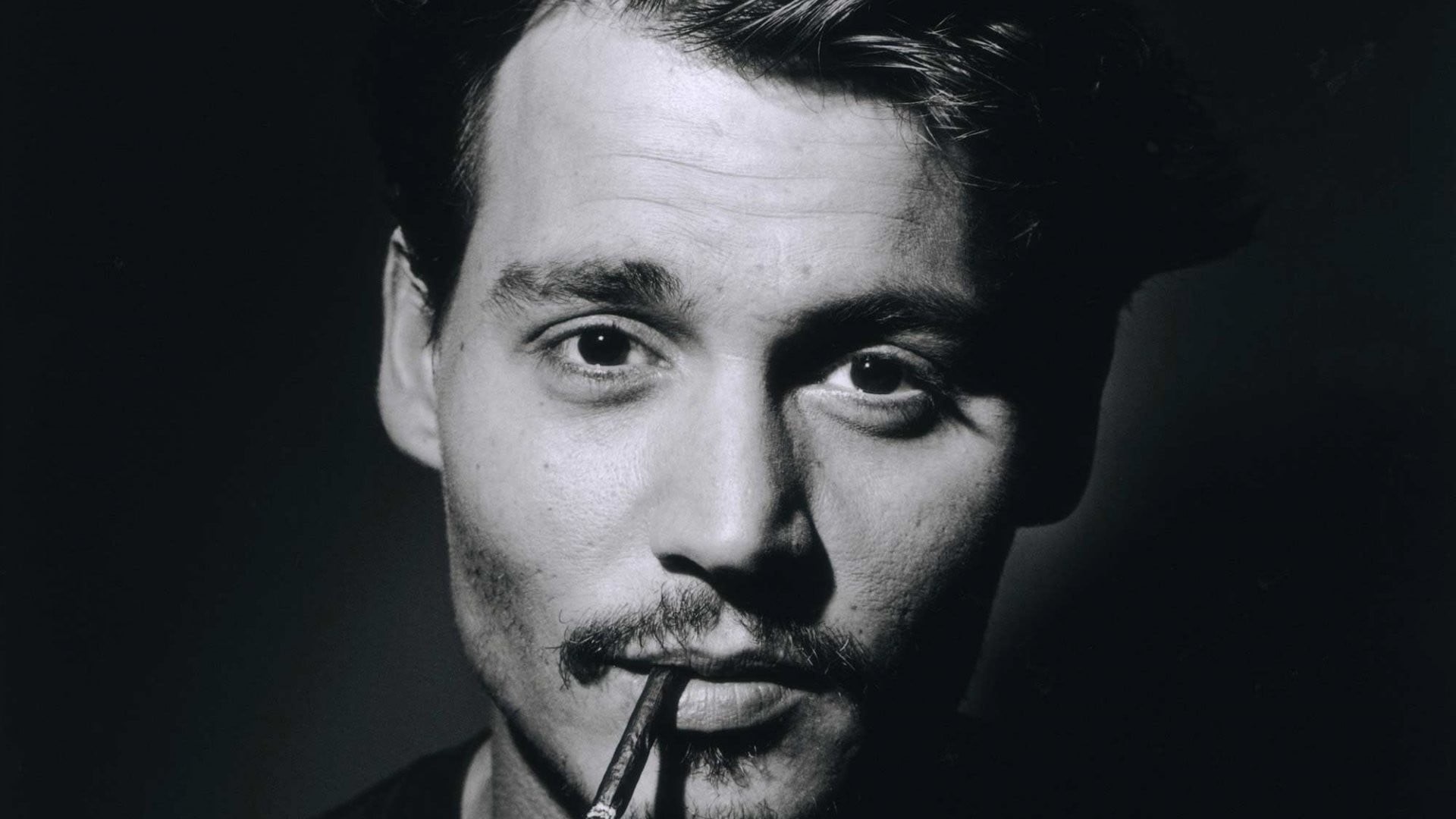 serious, black background, men, portrait, actor, headshot, human body part, young men, studio shot, body part, contemplation, human face, monochrome, depp, HD Wallpaper