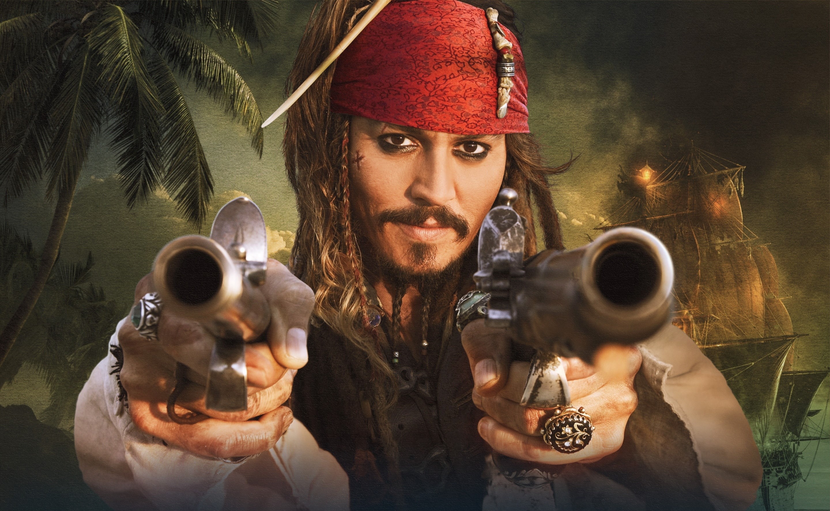 one person, hunter, hat, activity, 2K, Pirates Of The Caribbean, males, Sparrow, clothing, men, front view, fashion, weapon, pirates, costume, looking at camera, HD Wallpaper