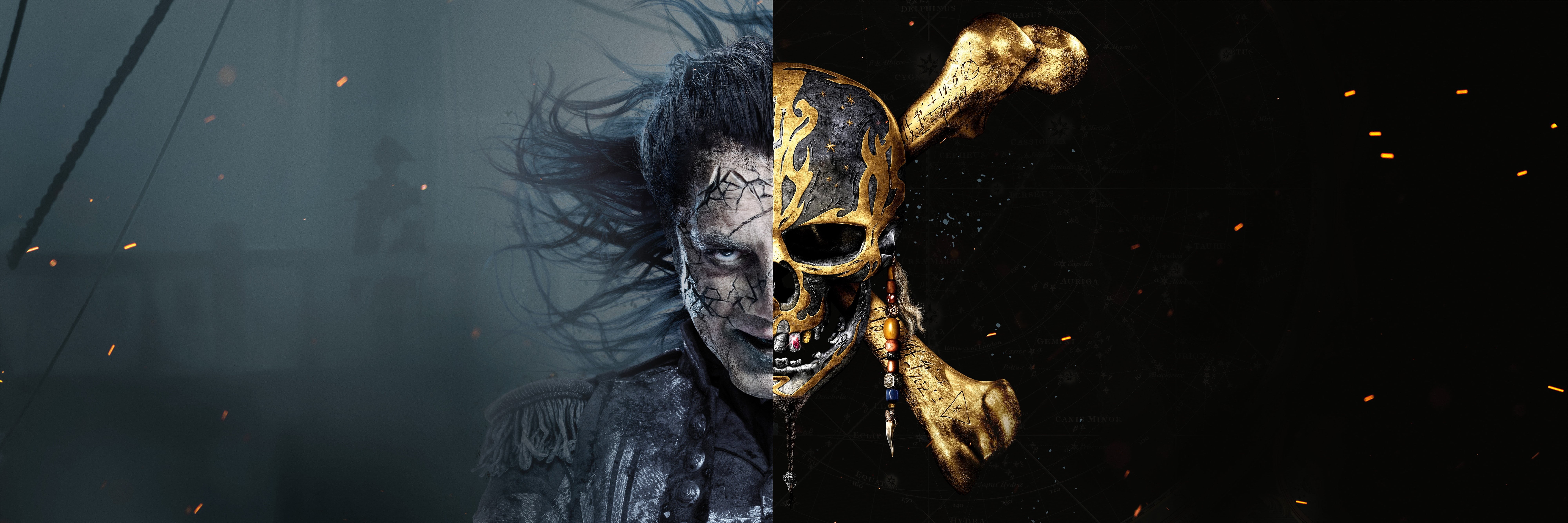 animal, animal head, nature, night, outdoors, underwater, Pirates of the Caribbean: Dead Men Tell No Tales, representation, one animal, water, movies, Pirates of the Caribbean, HD Wallpaper