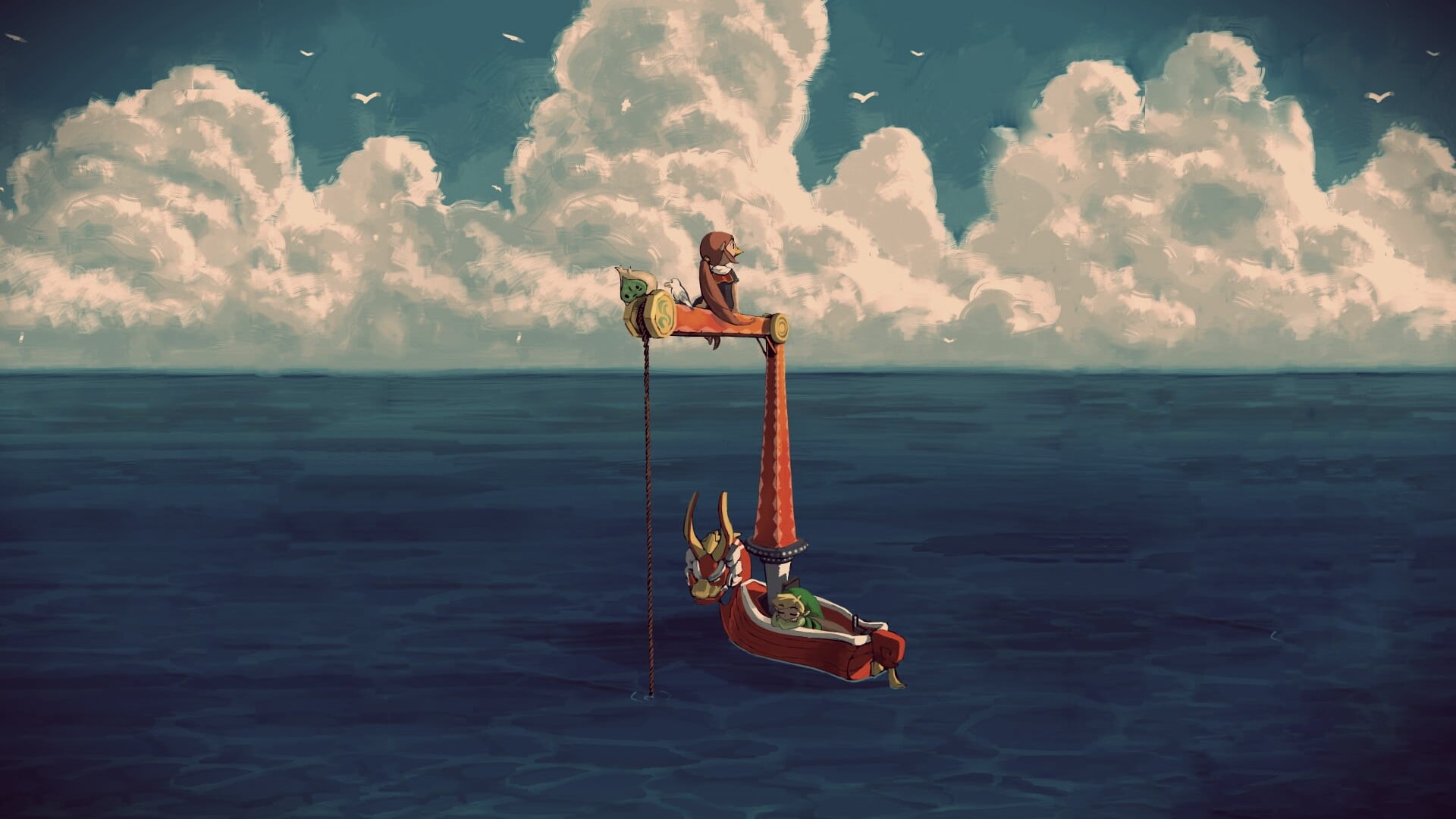 summer, nature, nautical Vessel, travel, leisure activity, waterfront, sport, men, flying, horizon over water, artwork, Medli, water, dragon, cloud - Sky, HD Wallpaper