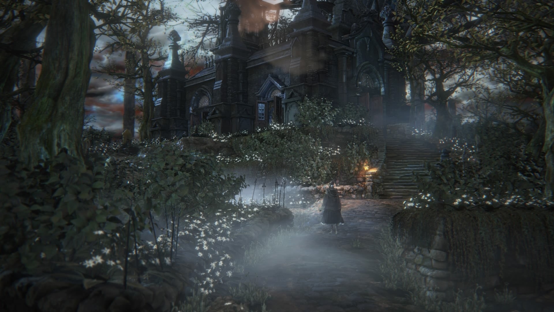 day, winter, plant, growth, cold temperature, building exterior, land, built structure, tranquility, religion, Play Station, Bloodborne, 1080P, architecture, HD Wallpaper