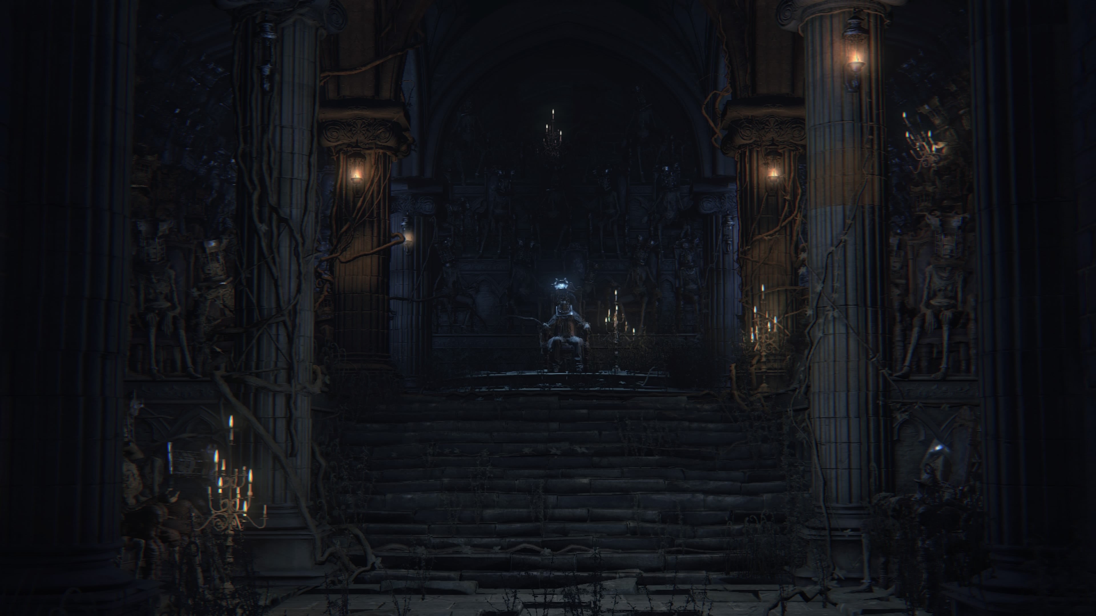 indoors, spirituality, old, architecture, no people, belief, built structure, video games, religion, screen shot, lighting equipment, Bloodborne, history, HD Wallpaper