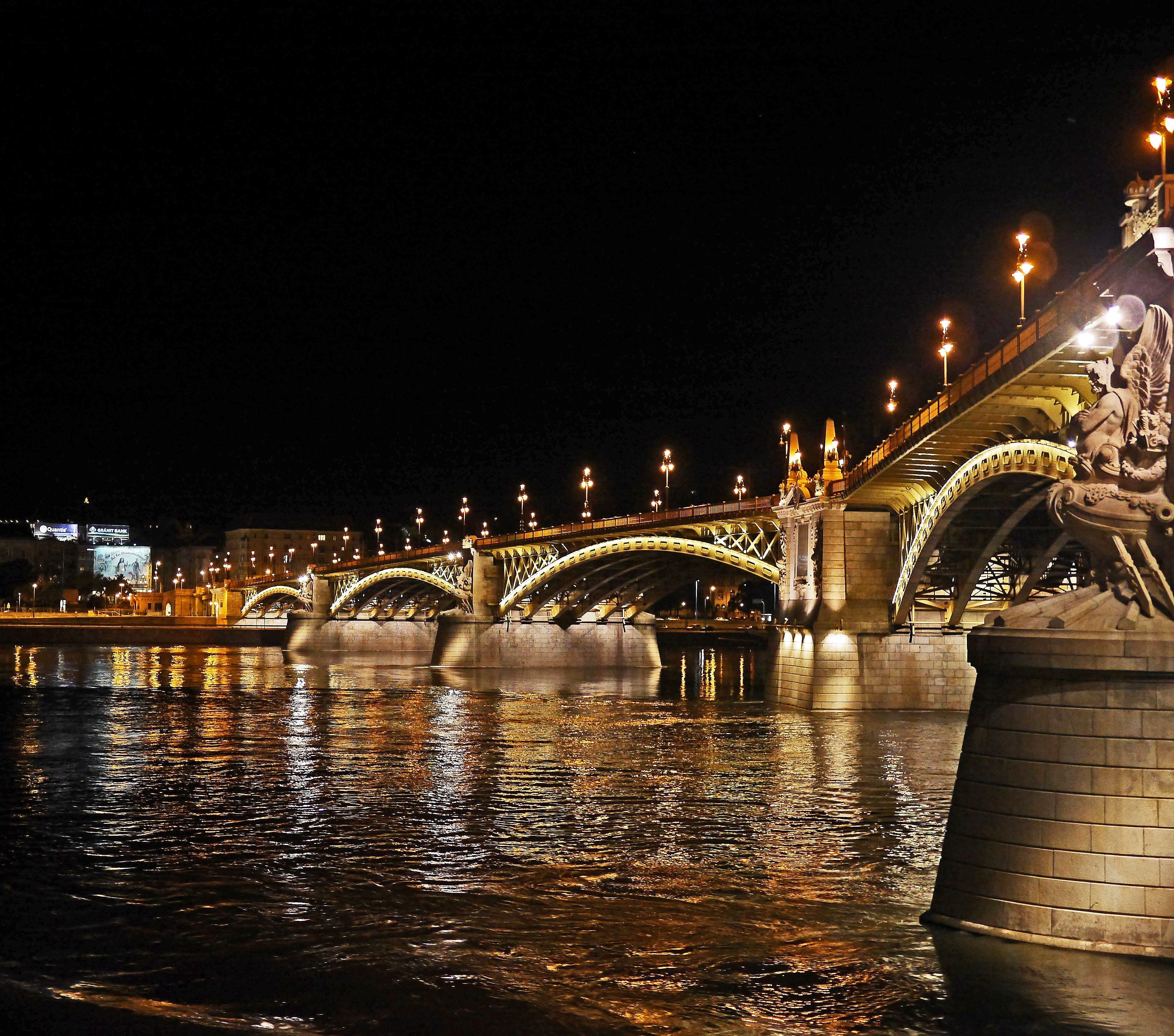 building exterior, current, arch, ship passage, architecture, water reflection, illuminated, arch bridge, no people, flow, outdoors, places of interest, HD Wallpaper