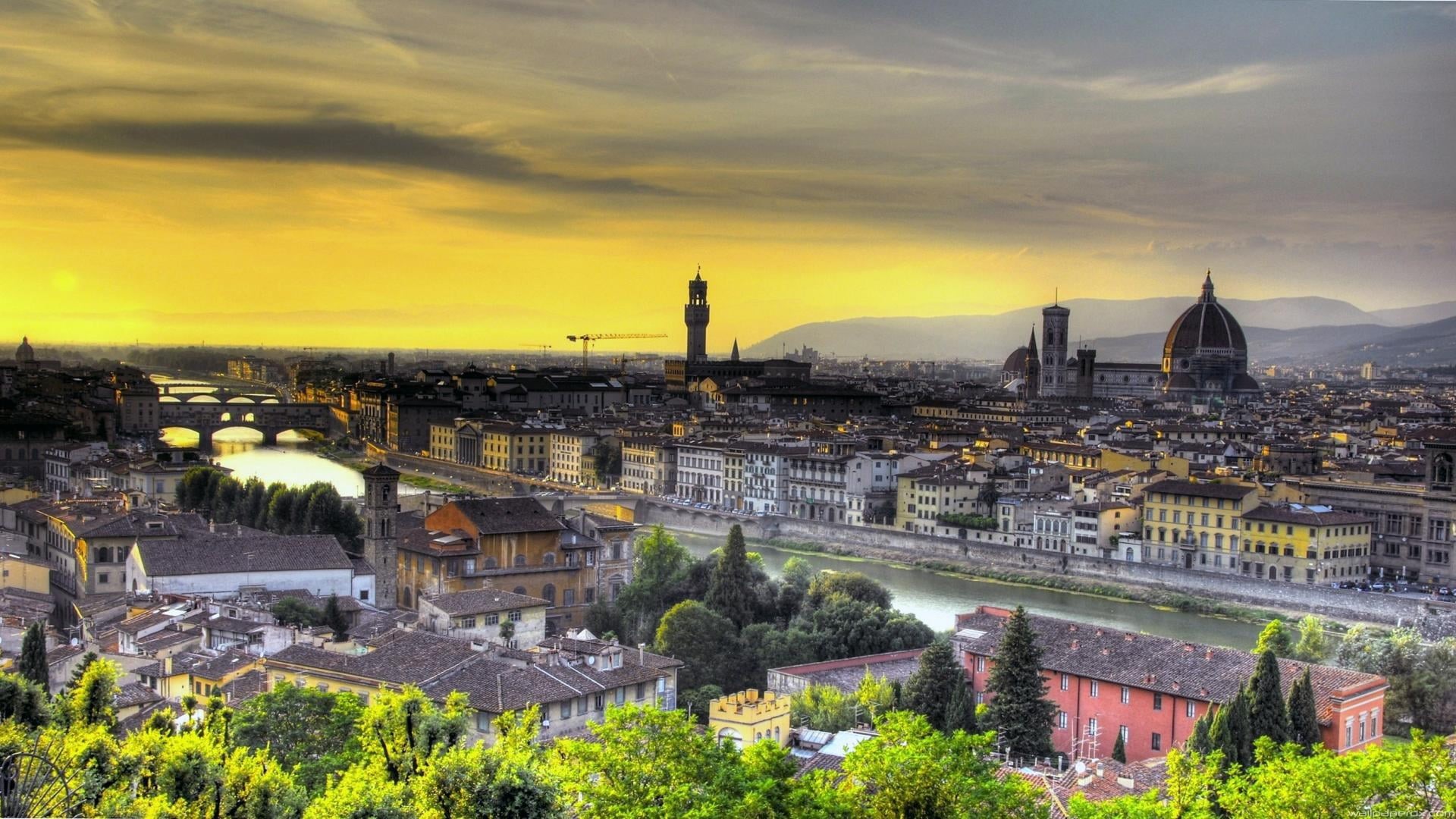 sky, nature, famous, castle, europe, religion, high angle view, river, landscape, capital, travel, light, place of worship, skyline, old, monument, building exterior, HD Wallpaper