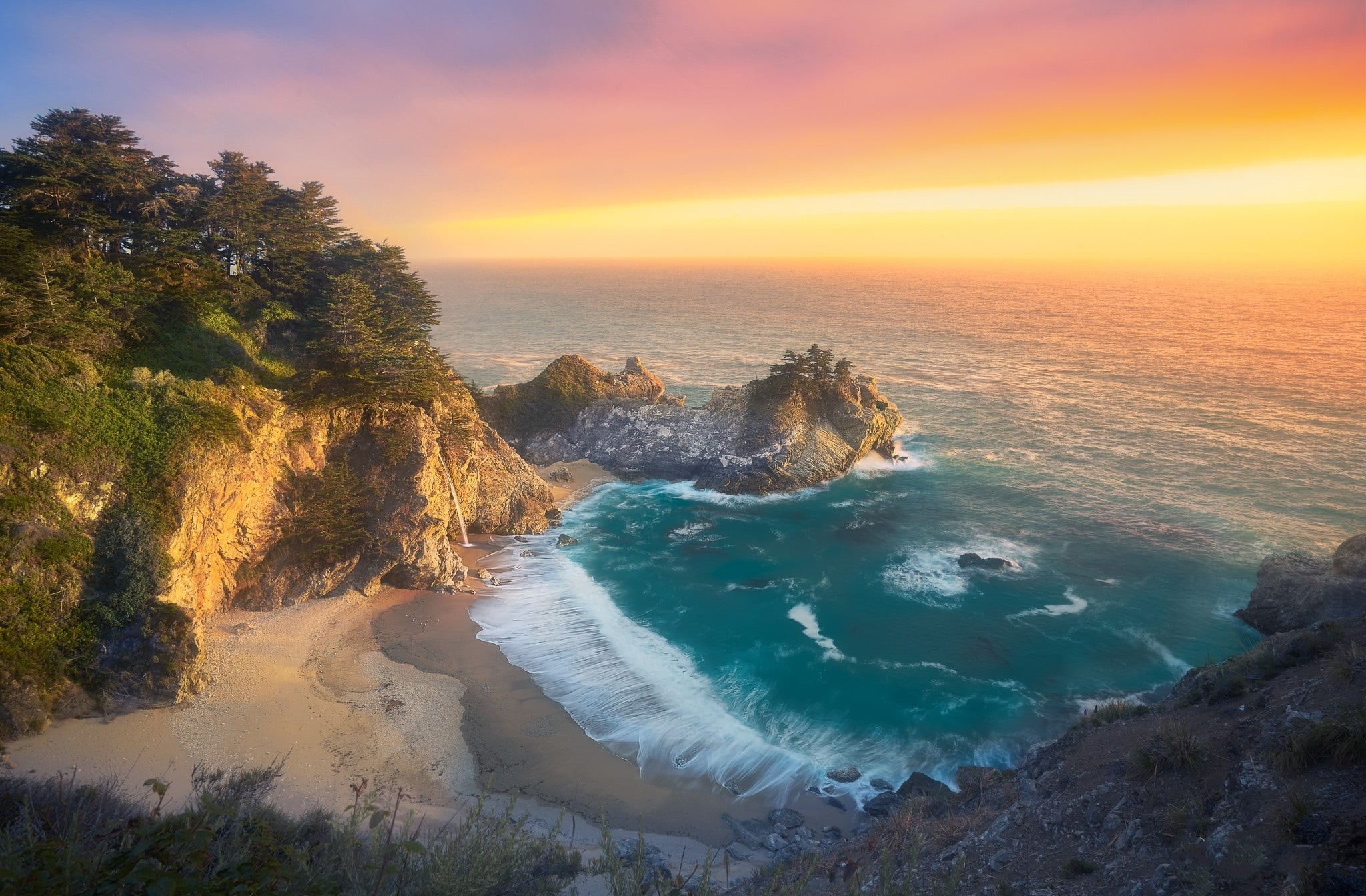 Big Sur, 1080P, California, Earth, McWay Falls, HD Wallpaper