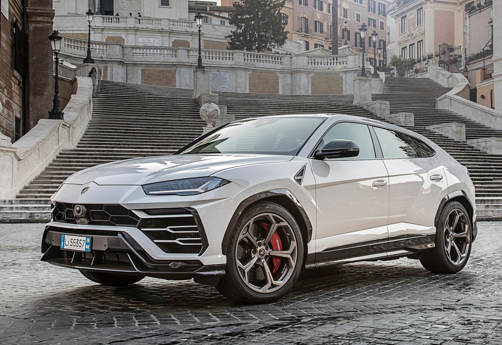 retro styled, built structure, city, building exterior, outdoors, car, land vehicle, street, urus, lamborghini, mode of transportation, city street, day, HD Wallpaper
