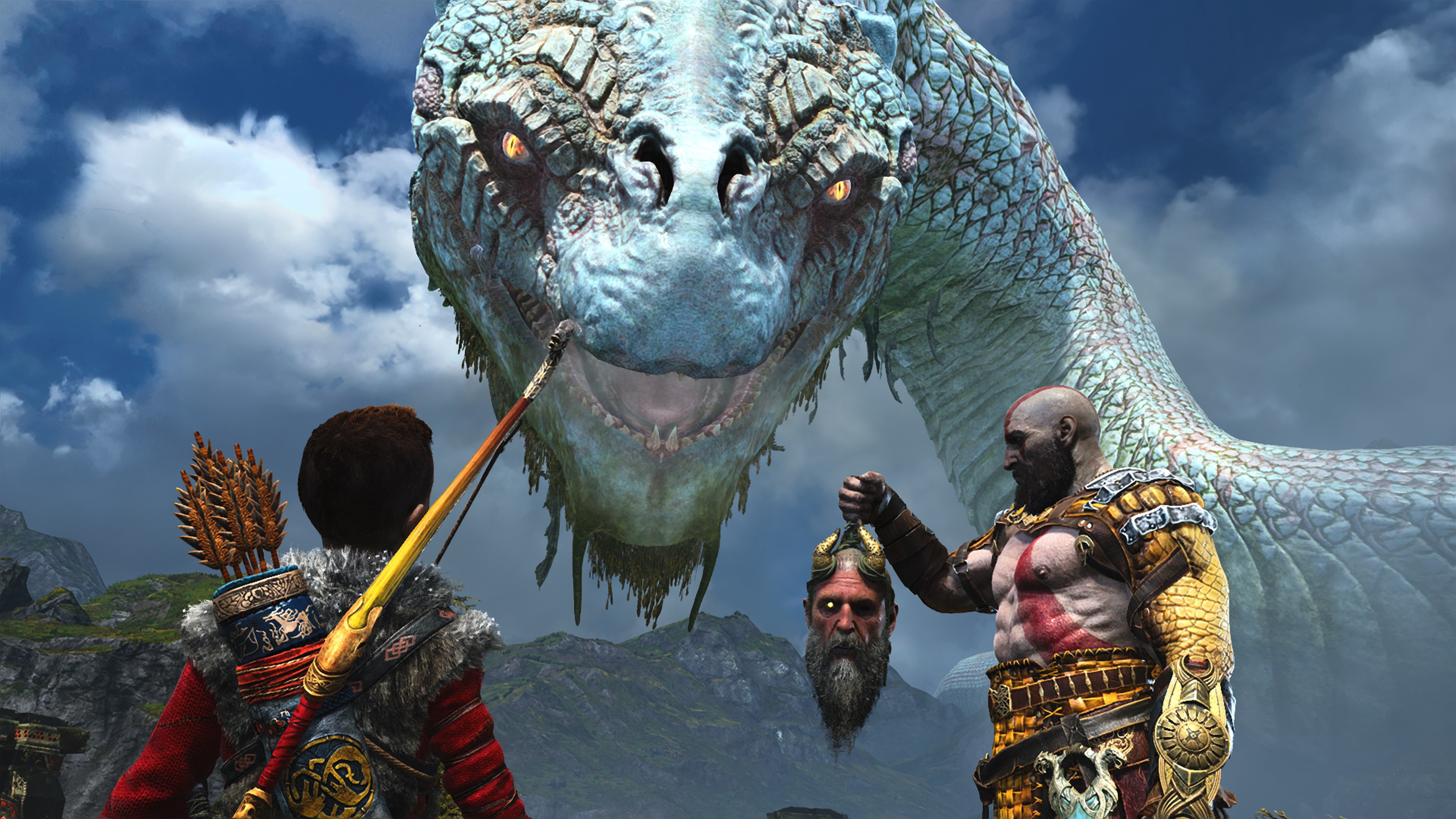 religion, outdoors, Norse mythology, traditional festival, God of War, demon - fictional character, spirituality, male likeness, festival, 4K, Kratos, HD Wallpaper