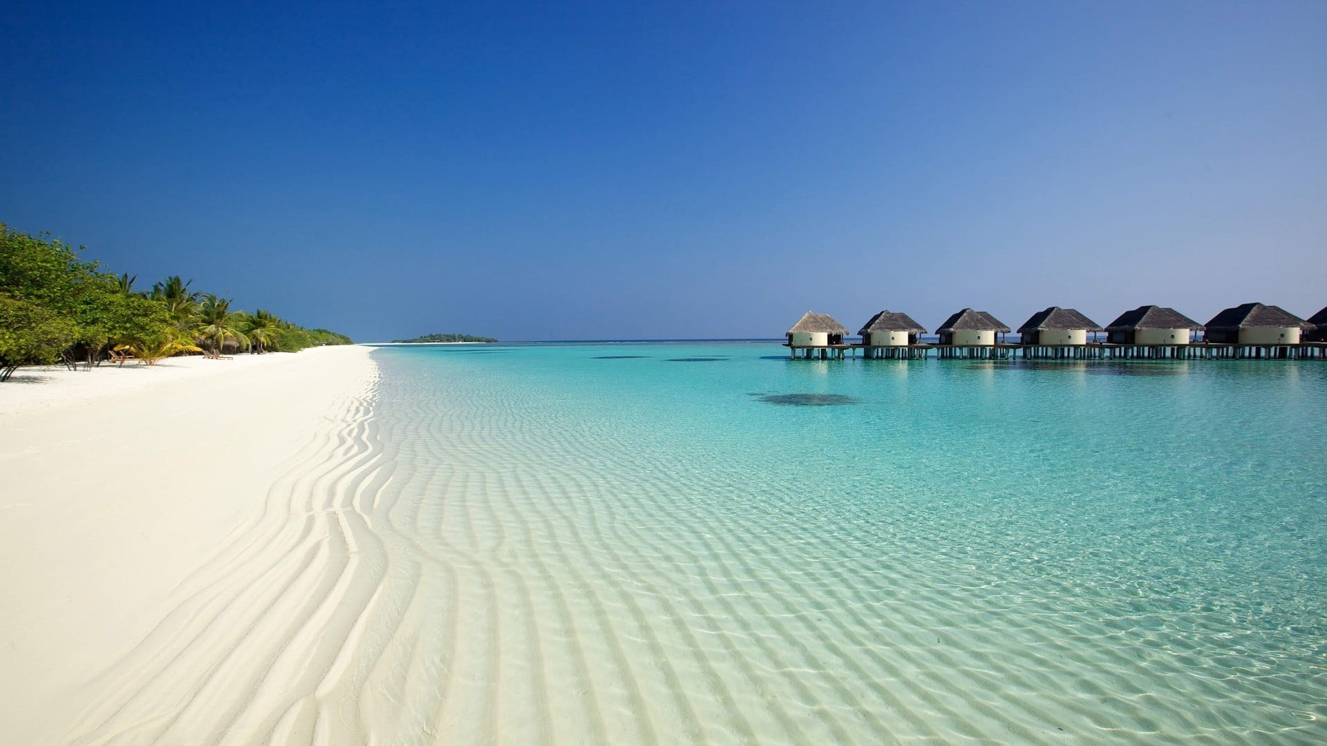 tourism, tropical Climate, nature, tranquility, coastline, idyllic, transparent, beach, clear sky, sea, sand, summer, beauty In Nature, hotel, bay Of Water, HD Wallpaper