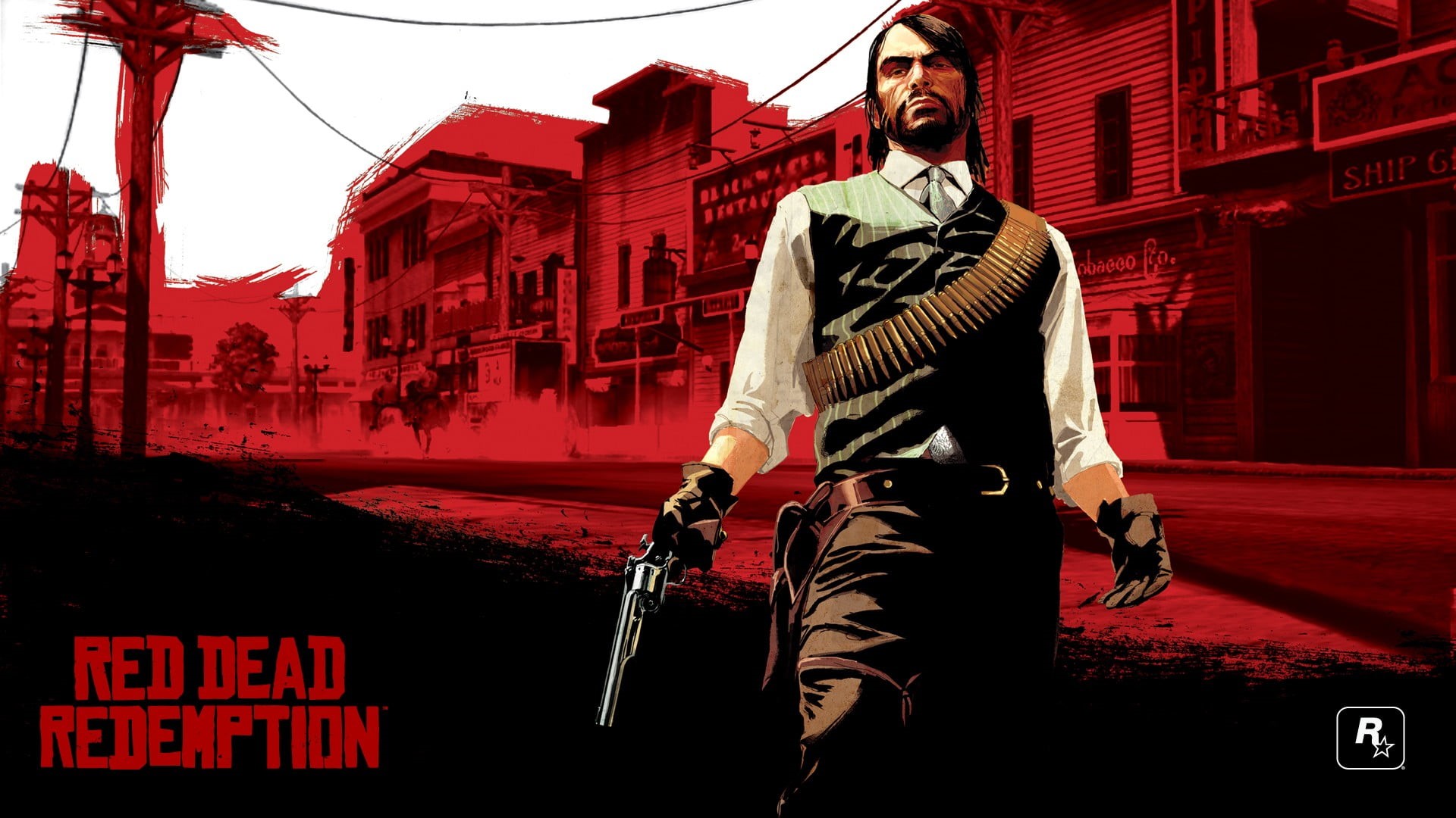 1080P, real people, casual clothing, dead, standing, portrait, architecture, young adult, redemption, video games, red, front view, Red Dead Redemption, HD Wallpaper