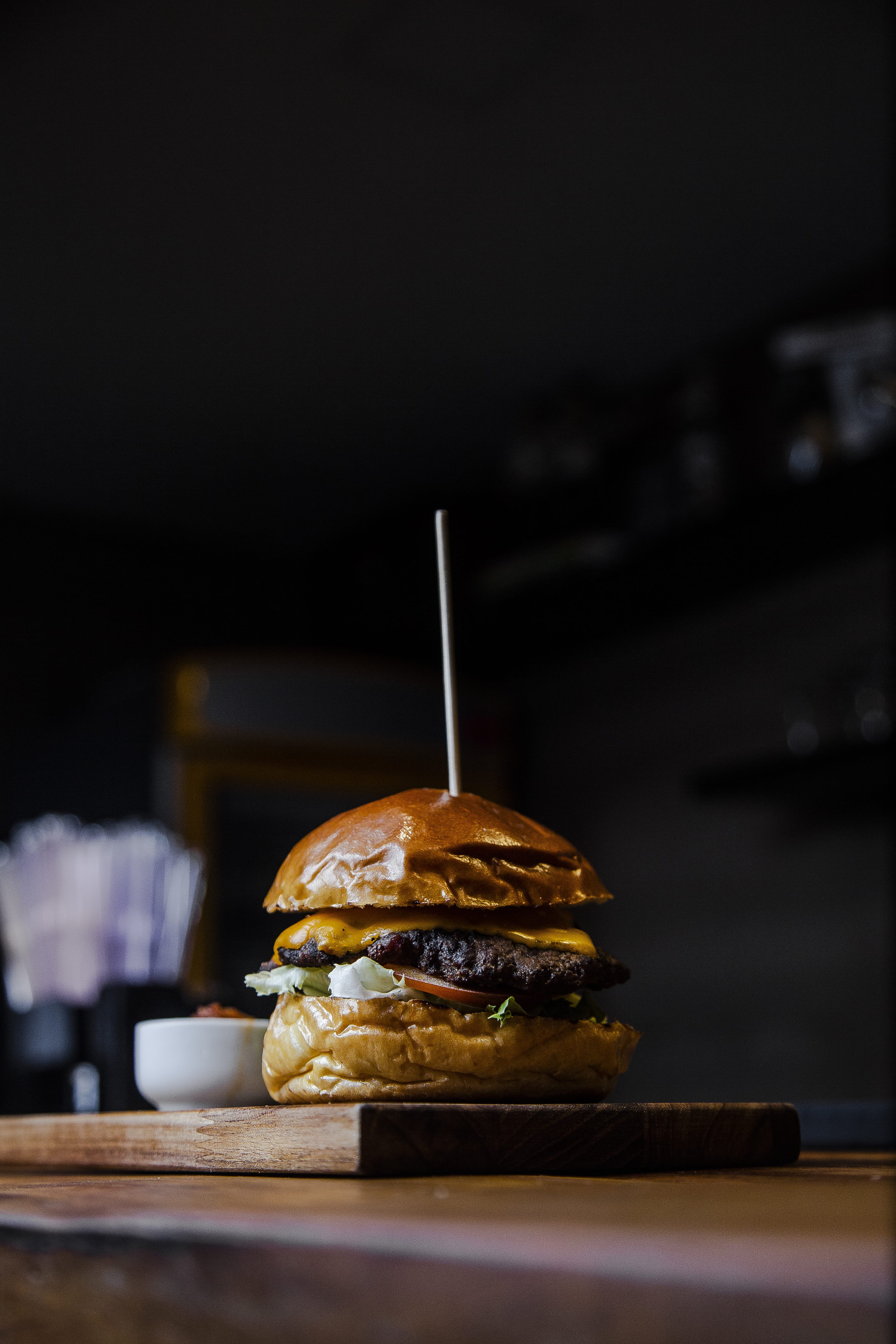 food styling, studio shot, snack, sandwich, food presentation, selective focus, unhealthy eating, indoors, business, bun, 5K, no people, food, burger, Phone HD Wallpaper