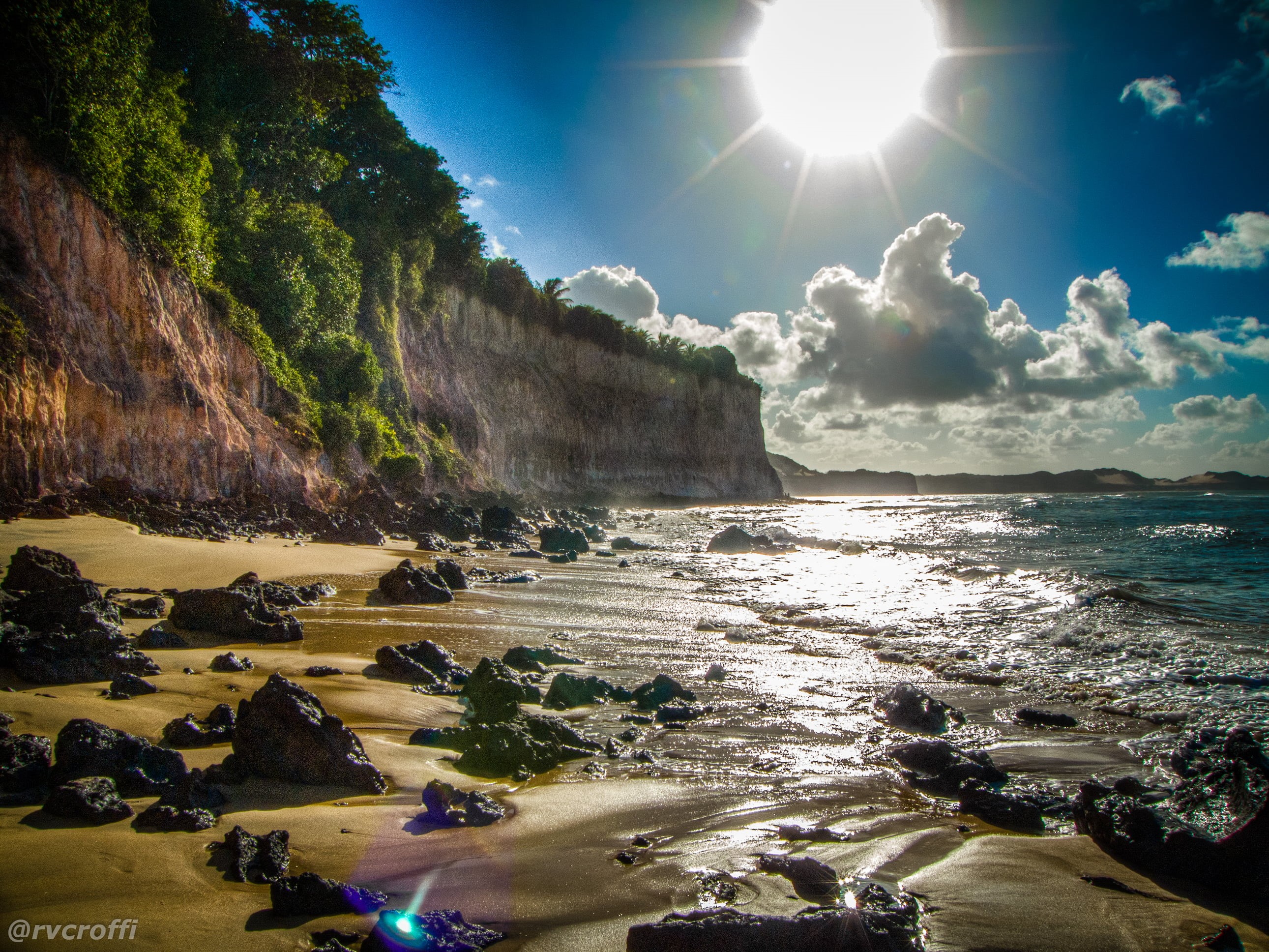 2K, Brasil, landscape, Rio Grande do Norte, sunset, brazil, beach, rock - Object, beautiful, daylight, de, summer, part, photo, shot, scenics, coastline, HD Wallpaper