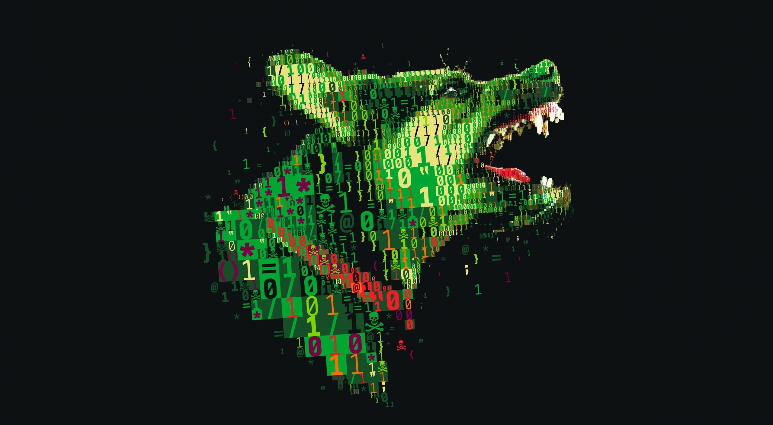 skull and bones, technology, green color, numbers, one animal, indoors, multi colored, digital, no people, communication, 2K, illuminated, simple background, HD Wallpaper