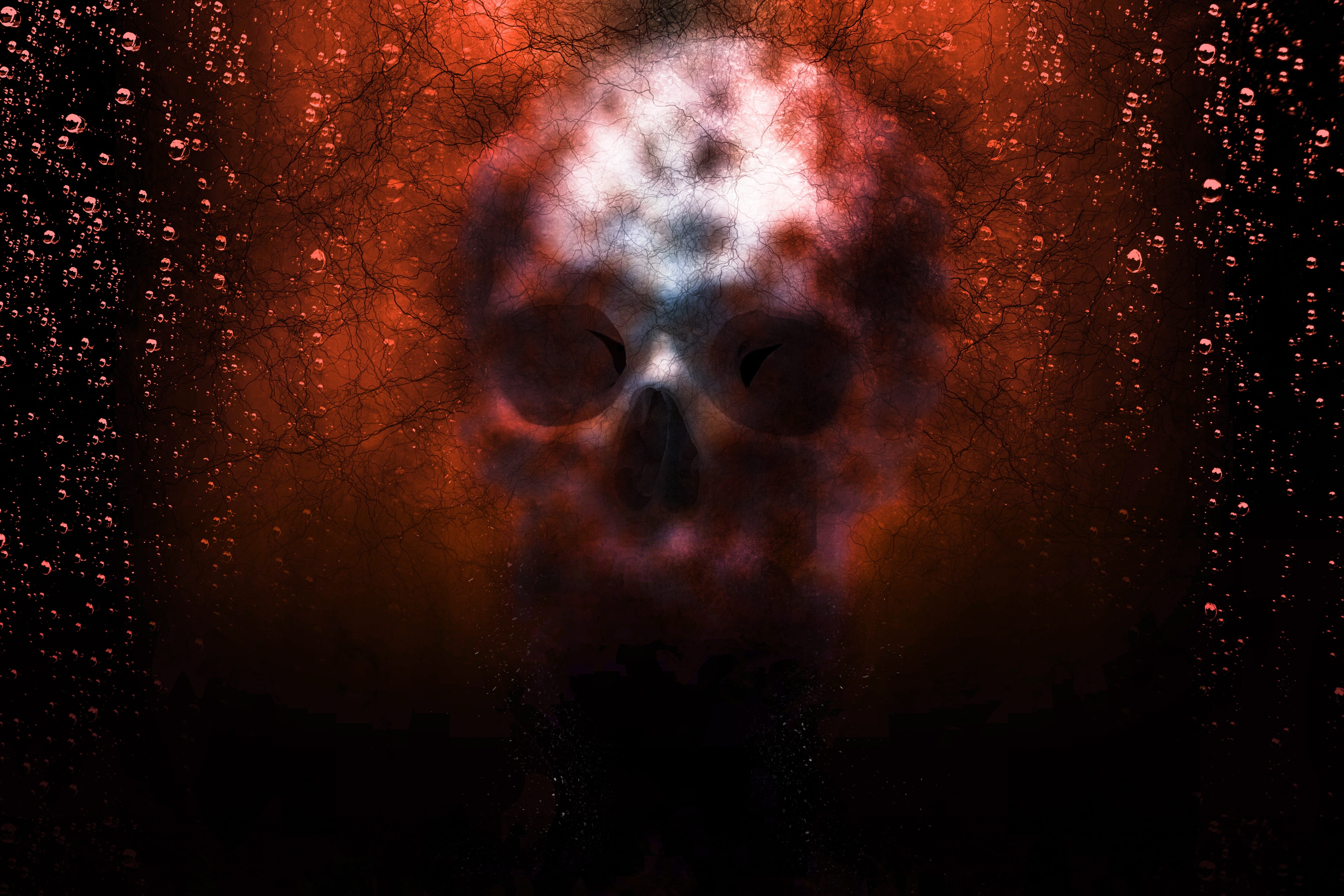 white, demon - fictional character, bone, danger, black, head, face, close-up, evil, shock, human face, adult, skeleton, human body part, dead, HD Wallpaper