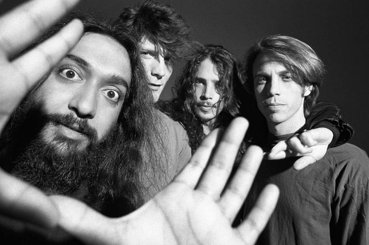 Soundgarden, 480P, men, long hair, monochrome, Seattle, beards, face, rock stars, musician, grunge, HD Wallpaper