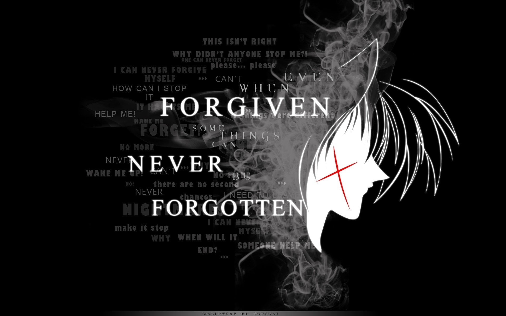art and craft, studio shot, text, dark, close-up, digital composite, forgotten, no people, sign, creativity, forgiven, human representation, Anime, western script, HD Wallpaper