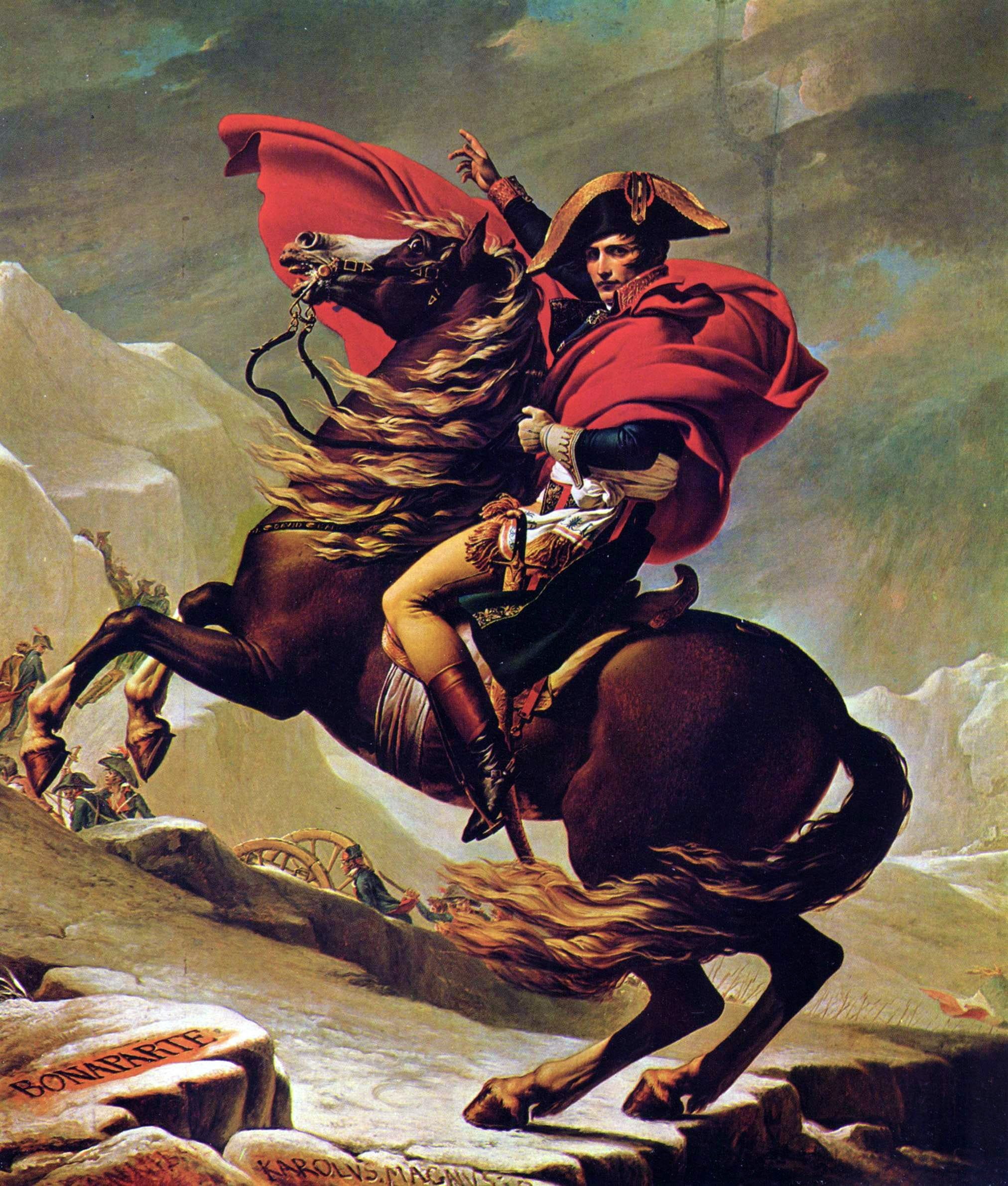 mid adult, artwork, france, nature, 1080P, horseback riding, only men, attack, horse, adults only, togetherness, adult, two people, rock, bonaparte, canvas, Phone HD Wallpaper