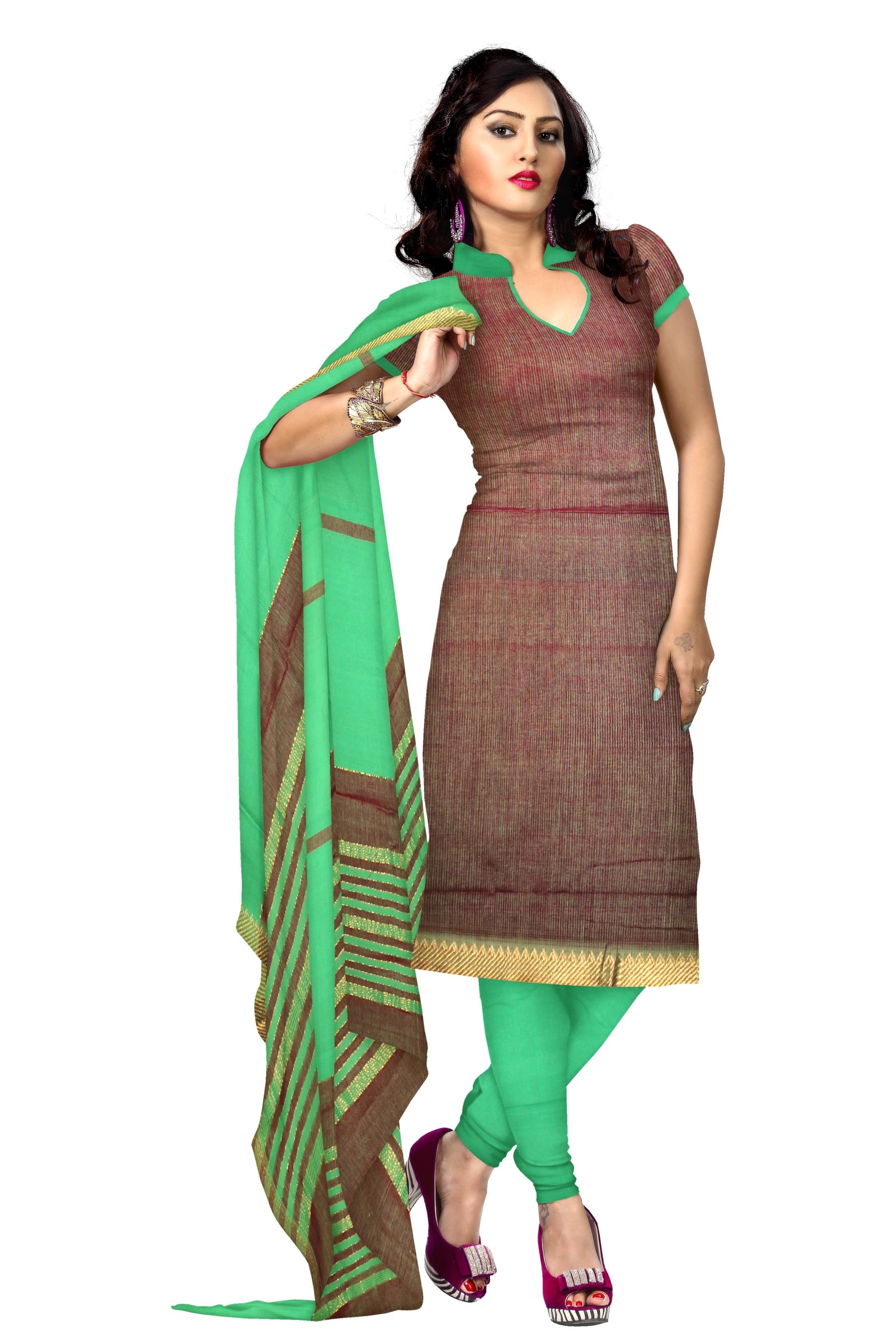 standing, dress, front view, adult, hairstyle, smiling, green, people, indoors, cheerful, lifestyles, indian, women, portrait, full Length, model, cotton, Phone HD Wallpaper