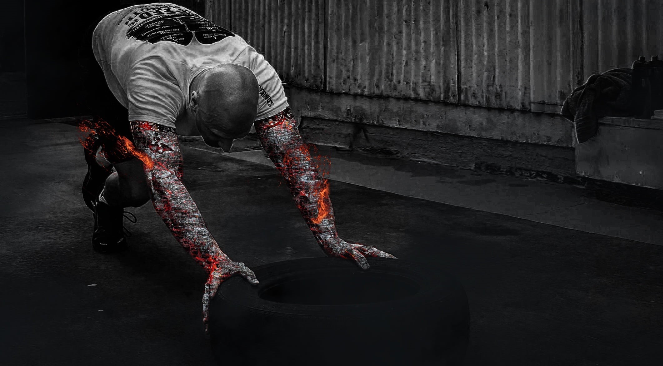 architecture, aggression, one person, motion, tire, neck, day, fitness, sports equipment, playing, push, holding, strength, lifestyles, men, sports clothing, HD Wallpaper