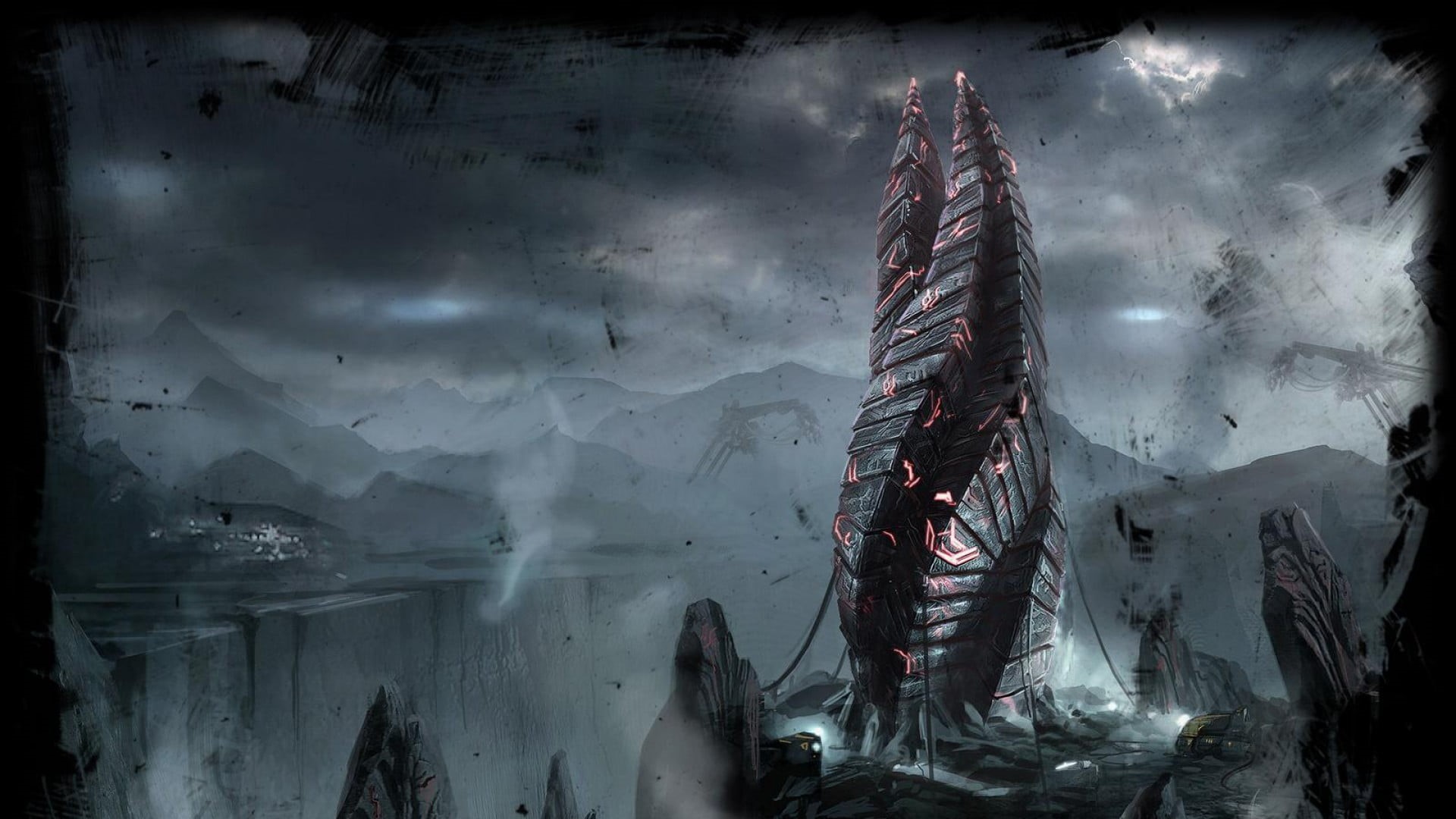 Dead Space, sky, beauty in nature, videogame, smoke - physical structure, architecture, illuminated, winter, no people, cold temperature, digital, motion, HD Wallpaper