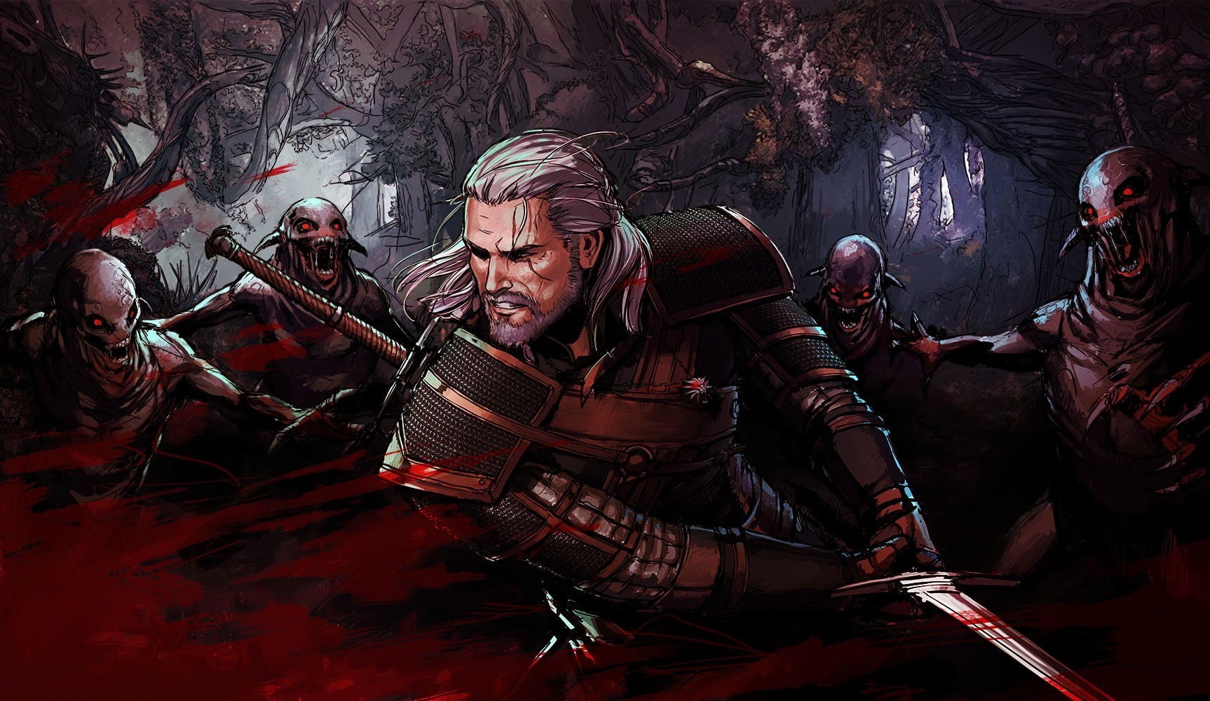 Nekker, protection, headwear, 720P, weapon, occupation, young adult, mature adult, The Witcher 3: Wild Hunt, mid adult men, holding, men, group of people, HD Wallpaper