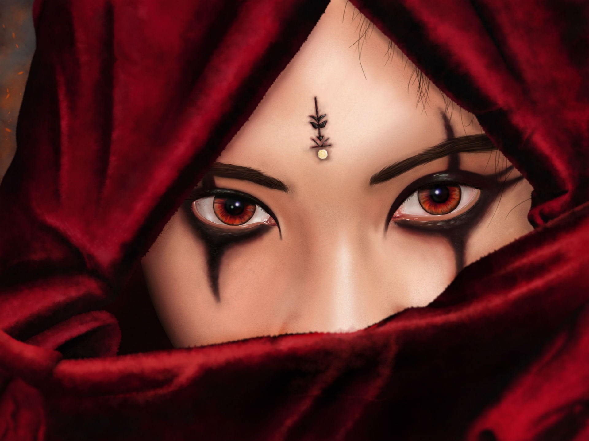 young adult, portrait, red, creed, beauty, women, indoors, human body part, front view, eyes, assassin 039 s, looking at camera, close-up, adult, one person, HD Wallpaper