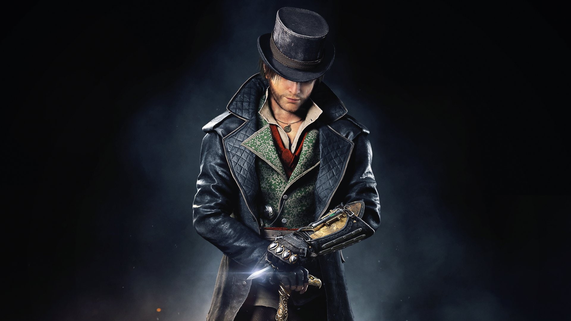 top, people, color Image, Assassins Creed, black, adult, hat, fashion, leather Jacket, studio Shot, man, Assassins Creed: Syndicate, lapel, dark, one Person, HD Wallpaper