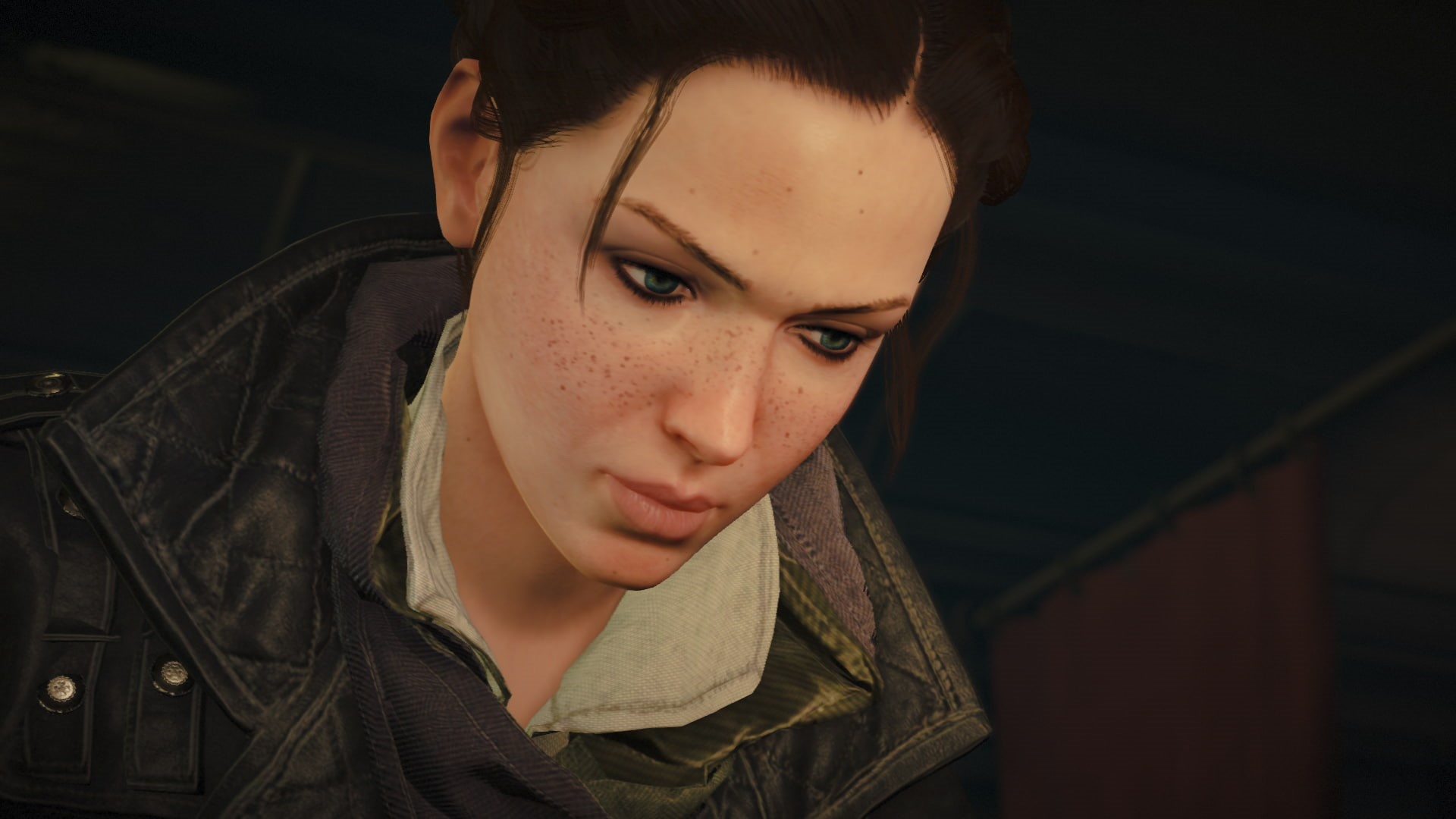 casual clothing, real people, hairstyle, leisure activity, Assassins Creed Syndicate, black background, jacket, dark, portrait, looking at camera, clothing, HD Wallpaper