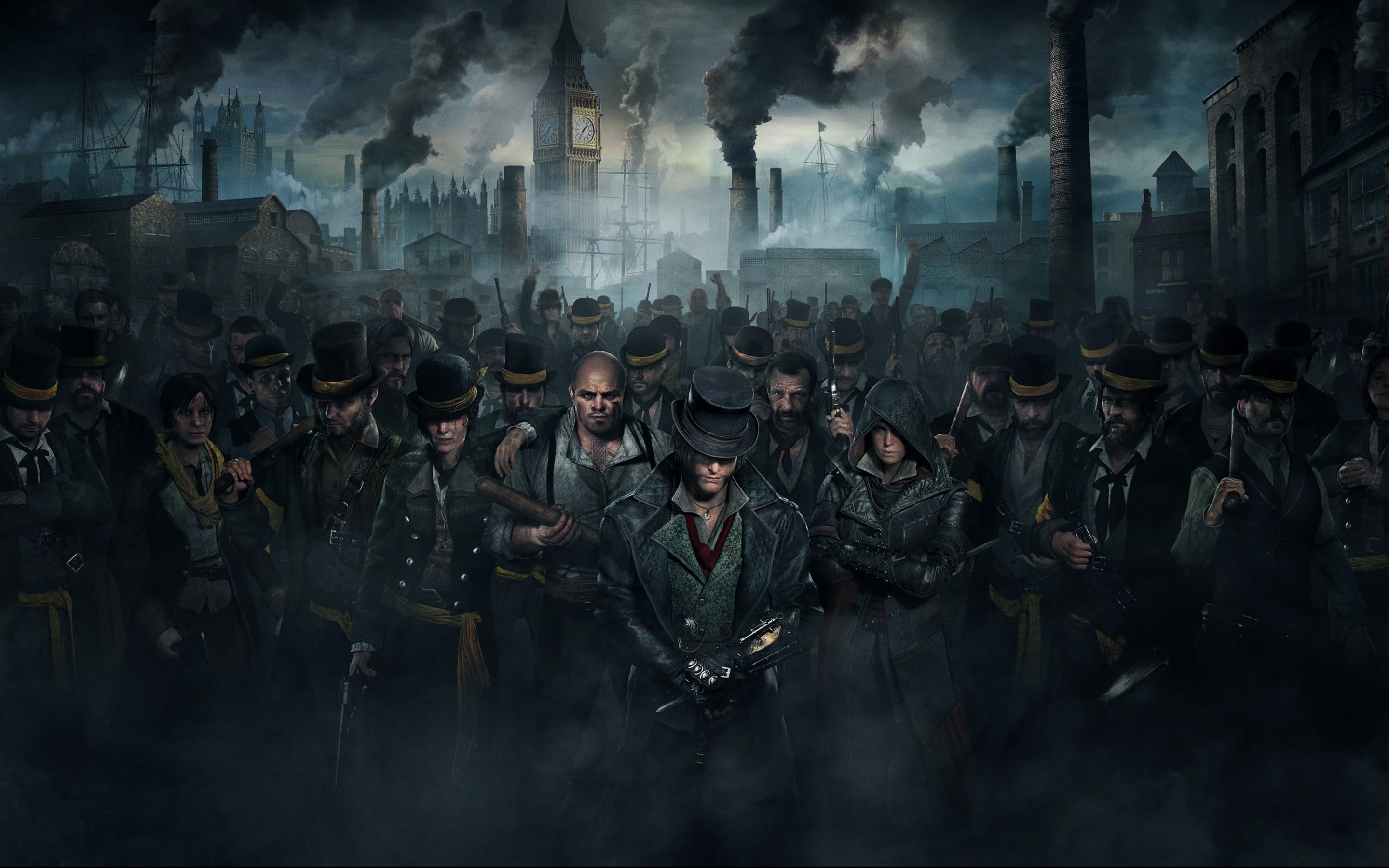 city, clothing, group of people, day, wearing, government, women, Assassins Creed Syndicate, adult, video games, real people, hat, aggression, HD Wallpaper