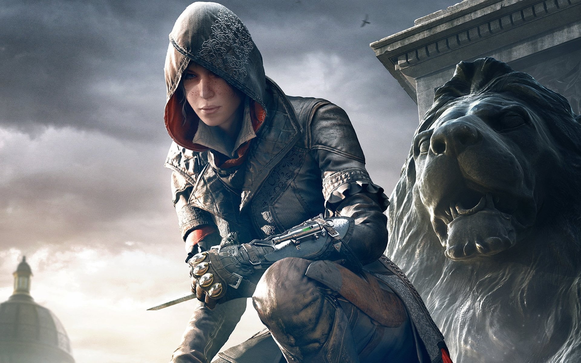 vertebrate, 1080P, Assassins Creed, real people, day, cloud - sky, nature, Evie Frye, leisure activity, lifestyles, hat, sky, one animal, one person, warm clothing, HD Wallpaper