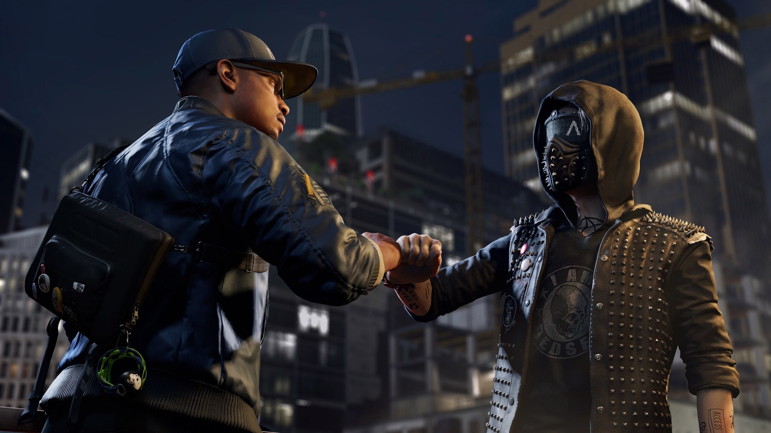 San-Francisco, Wrench, Watch_Dogs 2, near, Ubisoft, buildng, standing, man, Marcus, 2K, DedSec, HD Wallpaper