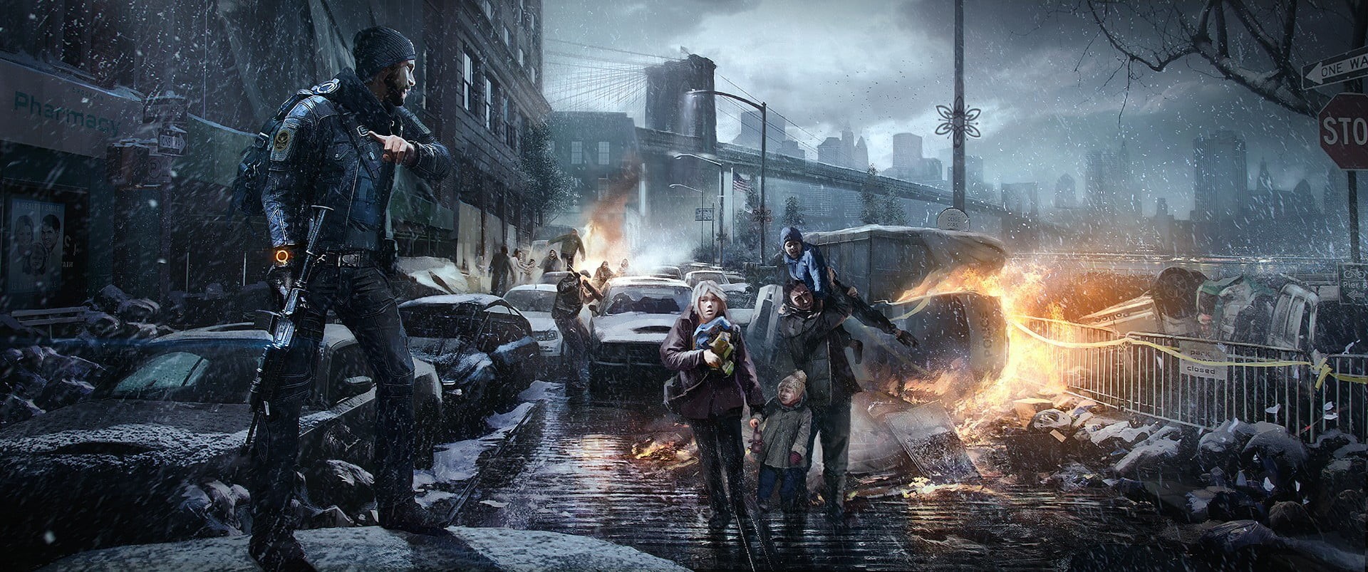 video games, apocalyptic, rifle, holding, Tom Clancys The Division, 1080P, illustration, man, HD Wallpaper