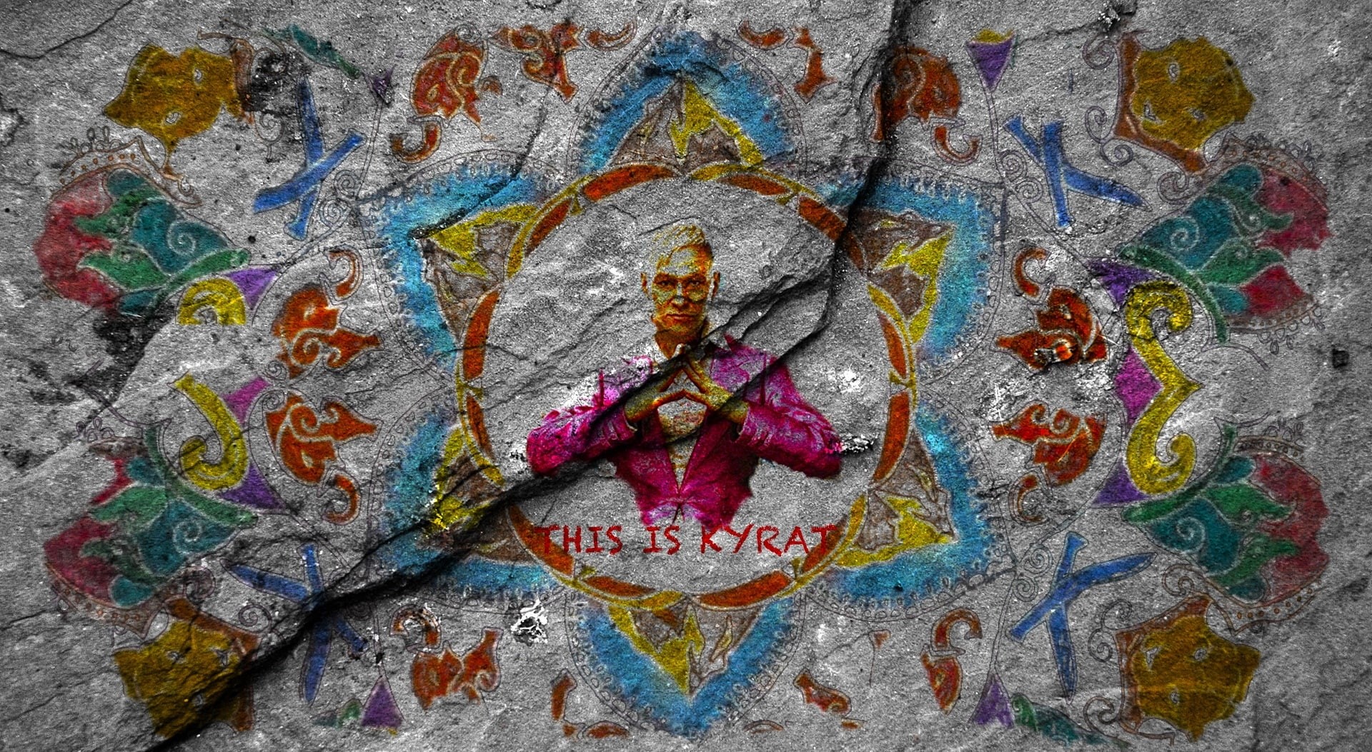 far, multi colored, himalaya, painting, day, Games, building, creativity, assassins creed, pagan min, spirituality, wall - building feature, belief, mural, HD Wallpaper